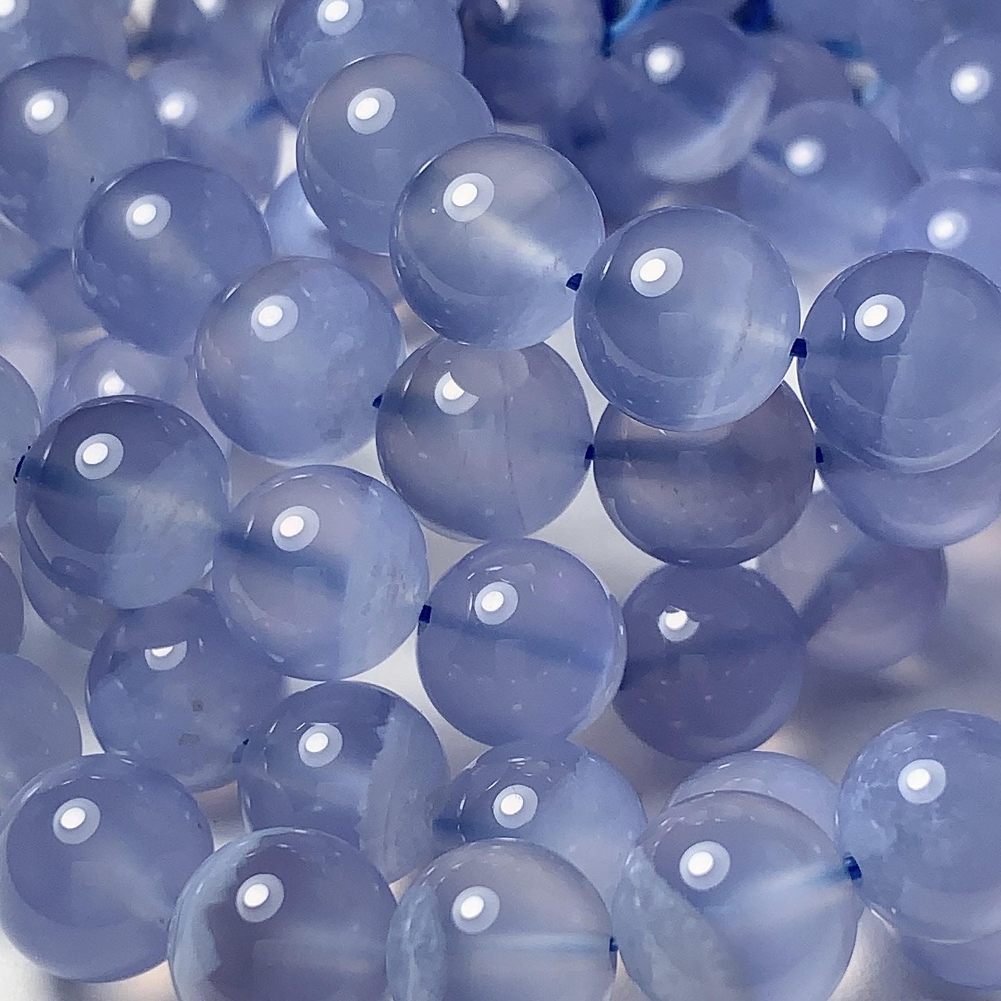 AAA Super High Quality Natural Translucent Blue Lace Strip Agate Smooth Round Beads Gemstone Strand 15.5" 7mm 8mm 9mm