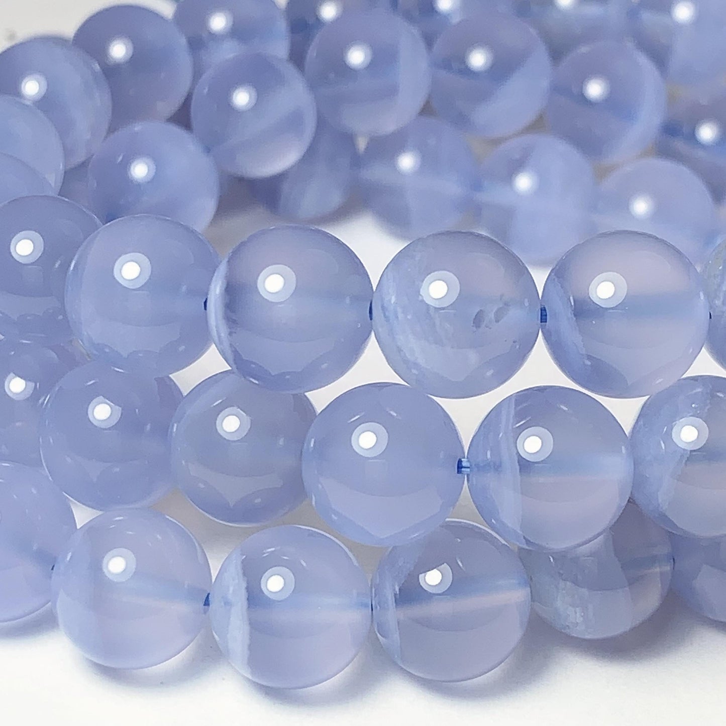 AAA Super High Quality Natural Translucent Blue Lace Strip Agate Smooth Round Beads Gemstone Strand 15.5" 7mm 8mm 9mm