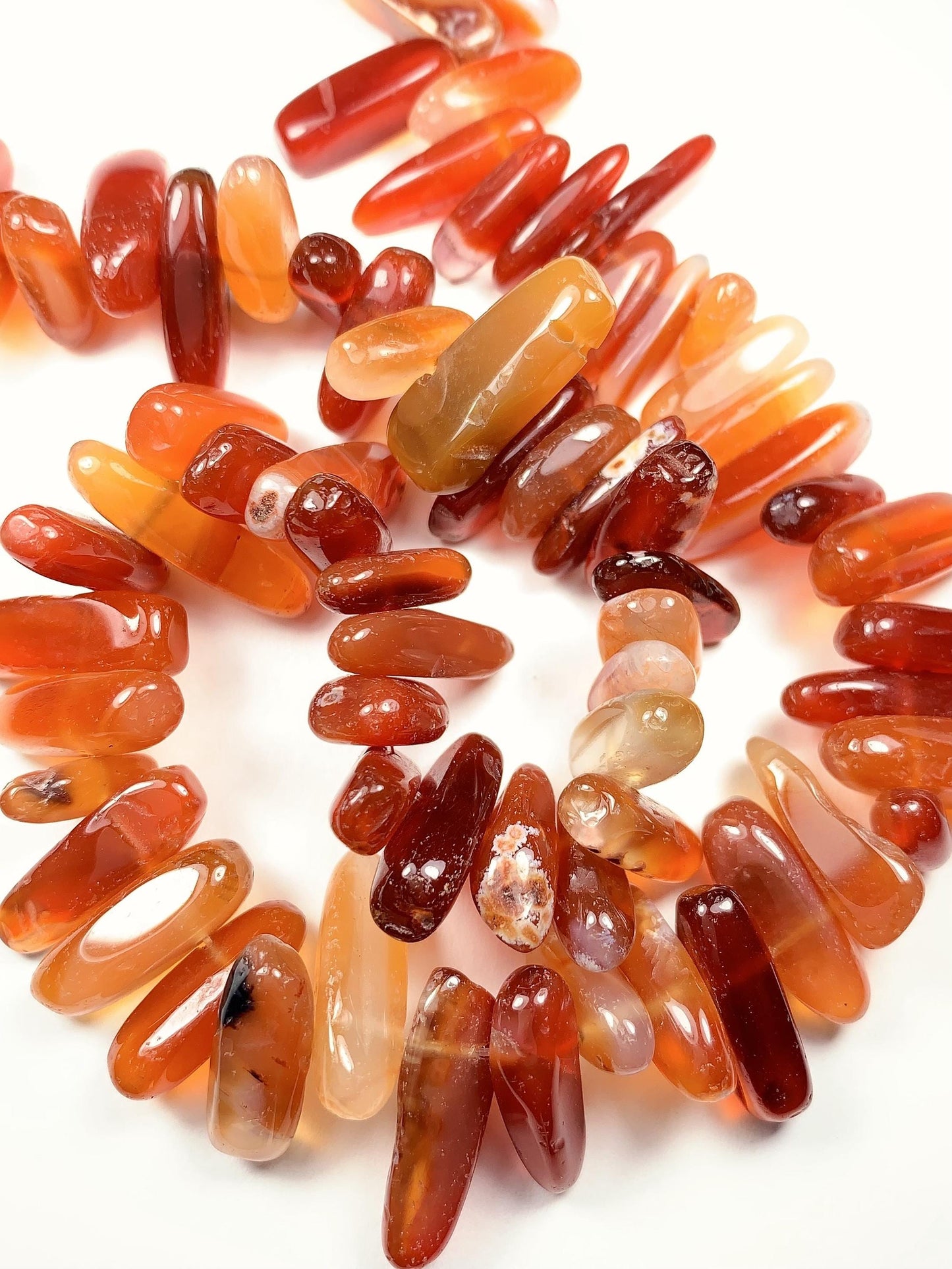 15-18mm Natural Red Agate Long Stick Spike Chip Nugget Irregular Beads 15" Strand  DIY Jewelry