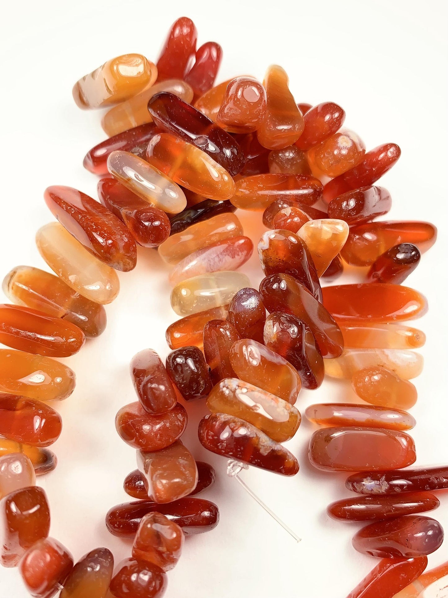 15-18mm Natural Red Agate Long Stick Spike Chip Nugget Irregular Beads 15" Strand  DIY Jewelry