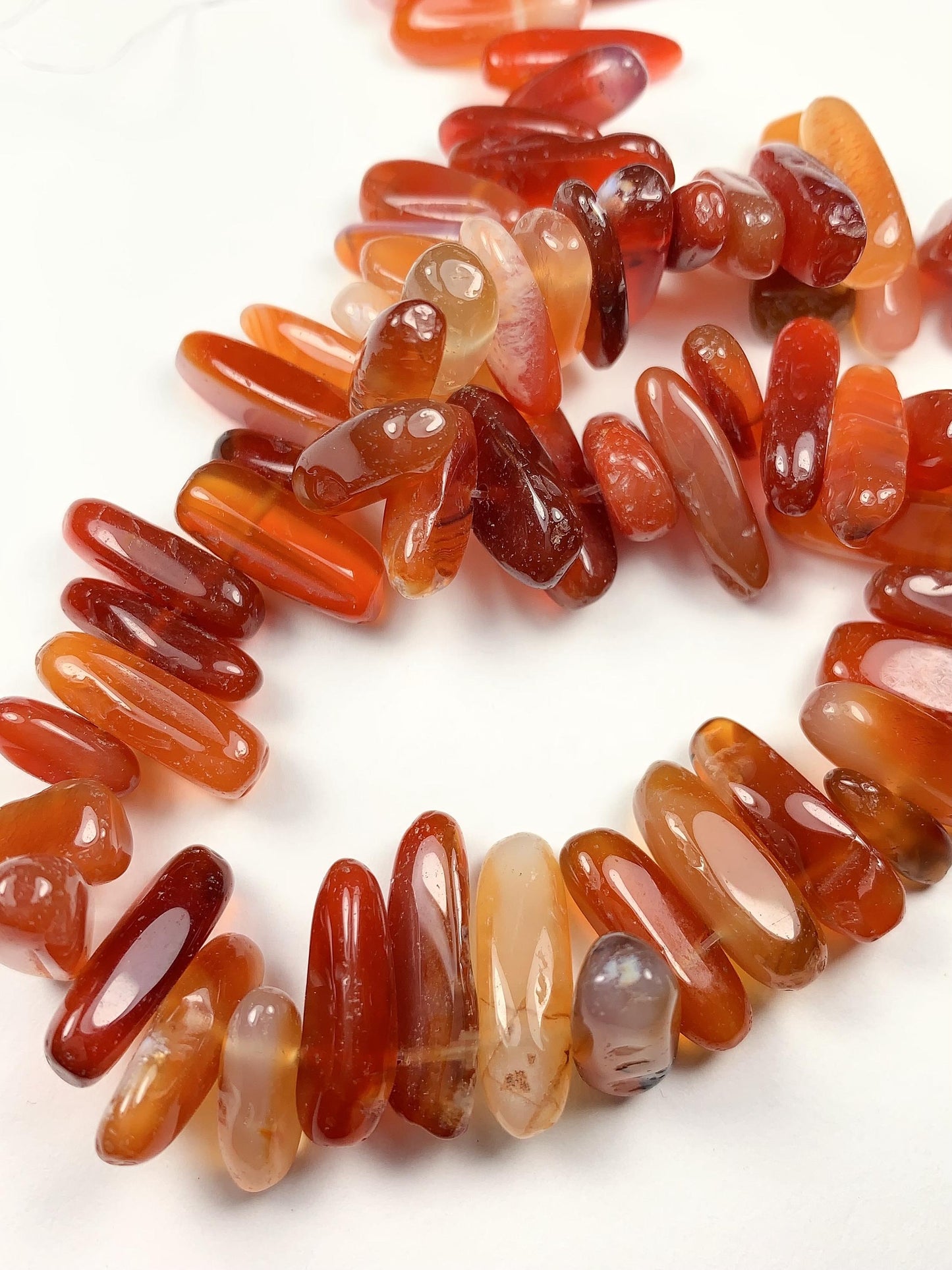 15-18mm Natural Red Agate Long Stick Spike Chip Nugget Irregular Beads 15" Strand  DIY Jewelry