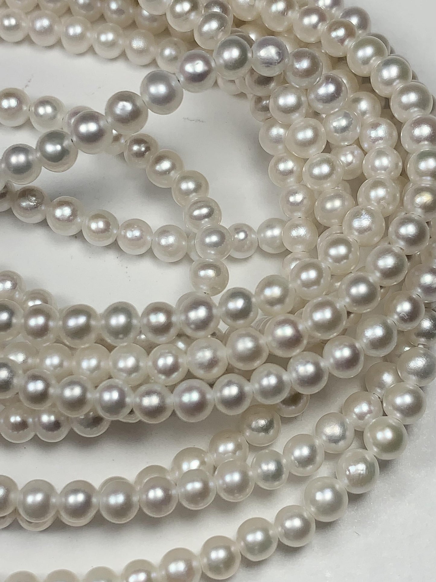 3mm Genuine White Pearl Beads: Near Round Strand for Jewelry Making