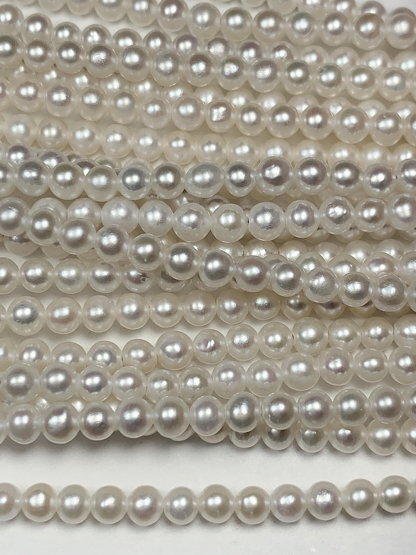3mm Genuine White Pearl Beads: Near Round Strand for Jewelry Making