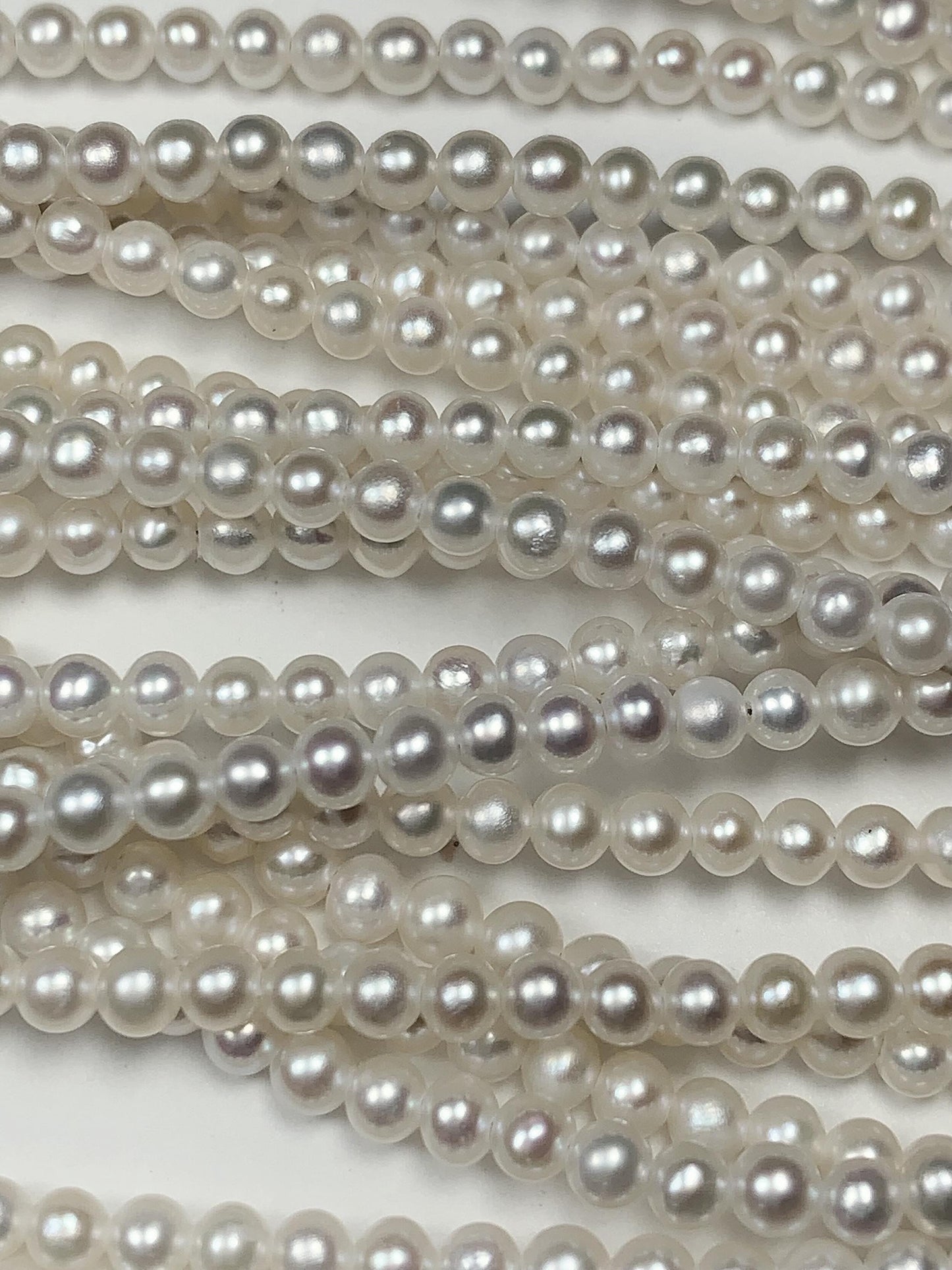 3mm Genuine White Pearl Beads: Near Round Strand for Jewelry Making