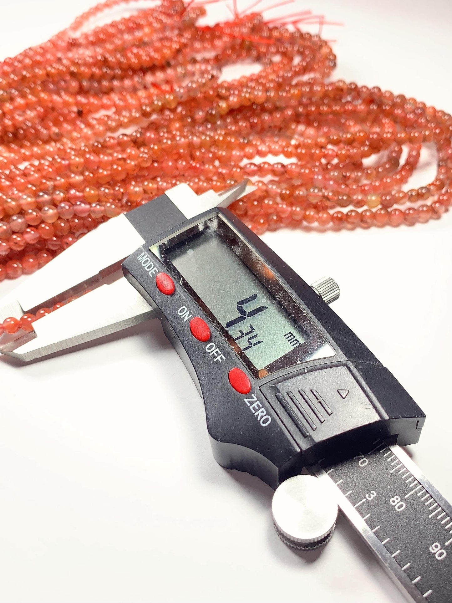 4mm Natural Sichuan Persimmon Red Nanhong Agate Smooth Round Beads 15.5 Strand Gemstone