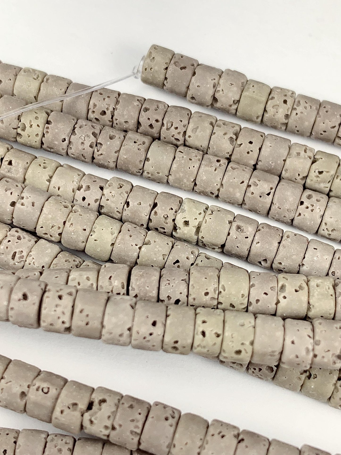 2x4mm Natural Gray Volcanic Rock Heishi Disc Beads Gemstone Strand 15"