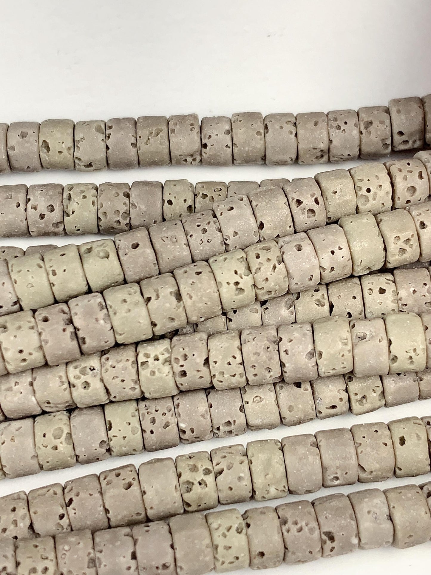 2x4mm Natural Gray Volcanic Rock Heishi Disc Beads Gemstone Strand 15"