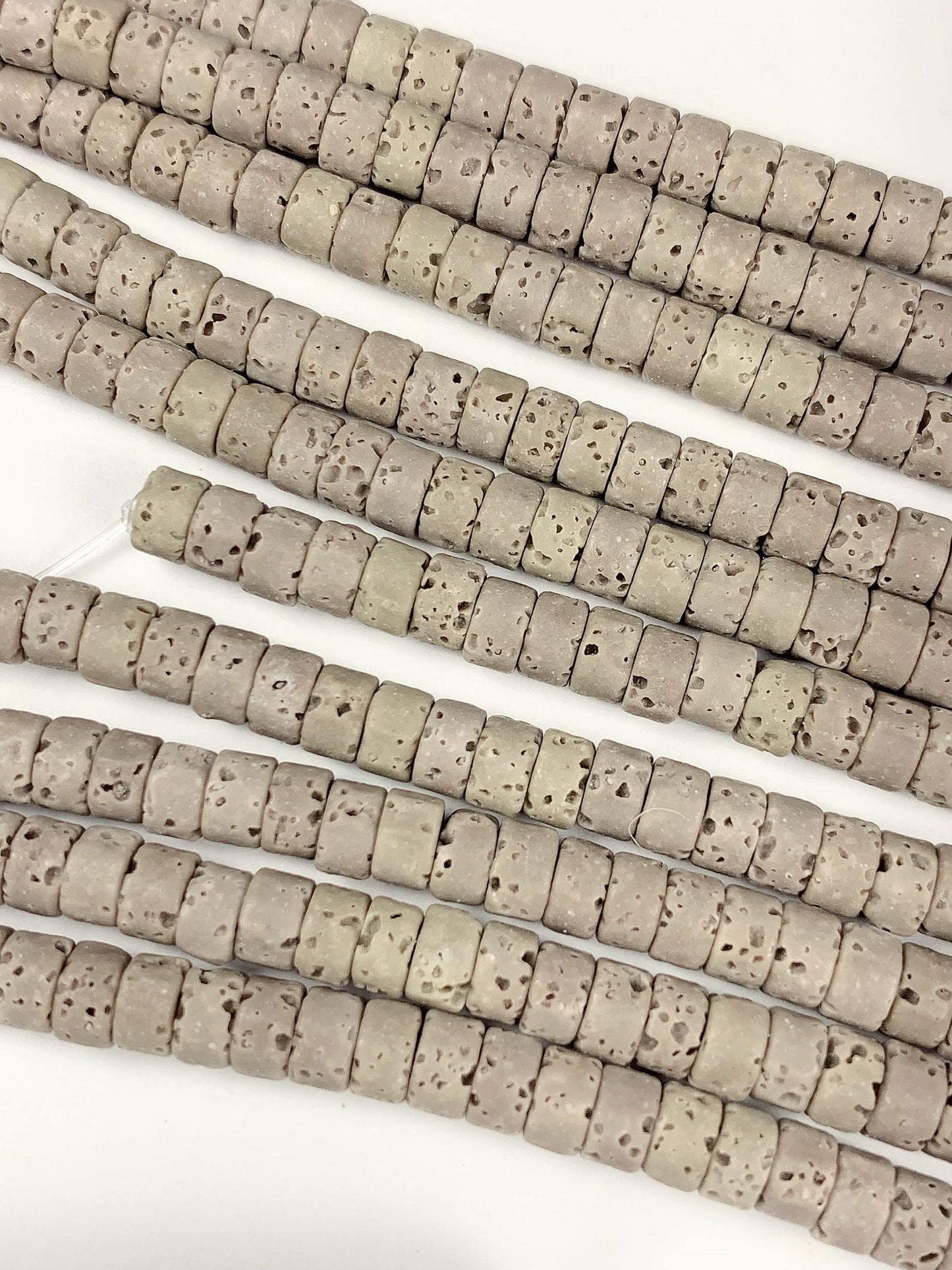 2x4mm Natural Gray Volcanic Rock Heishi Disc Beads Gemstone Strand 15"