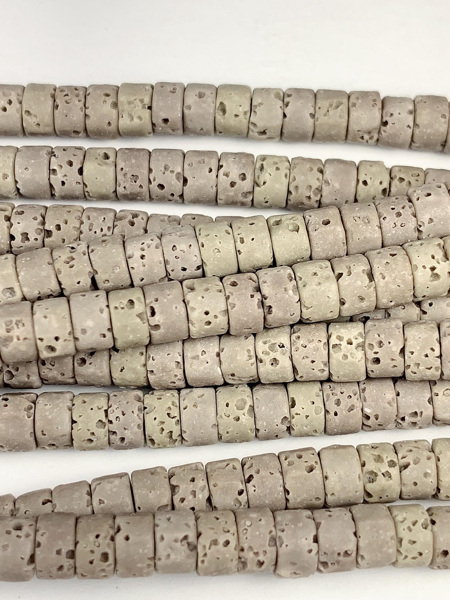 2x4mm Natural Gray Volcanic Rock Heishi Disc Beads Gemstone Strand 15"