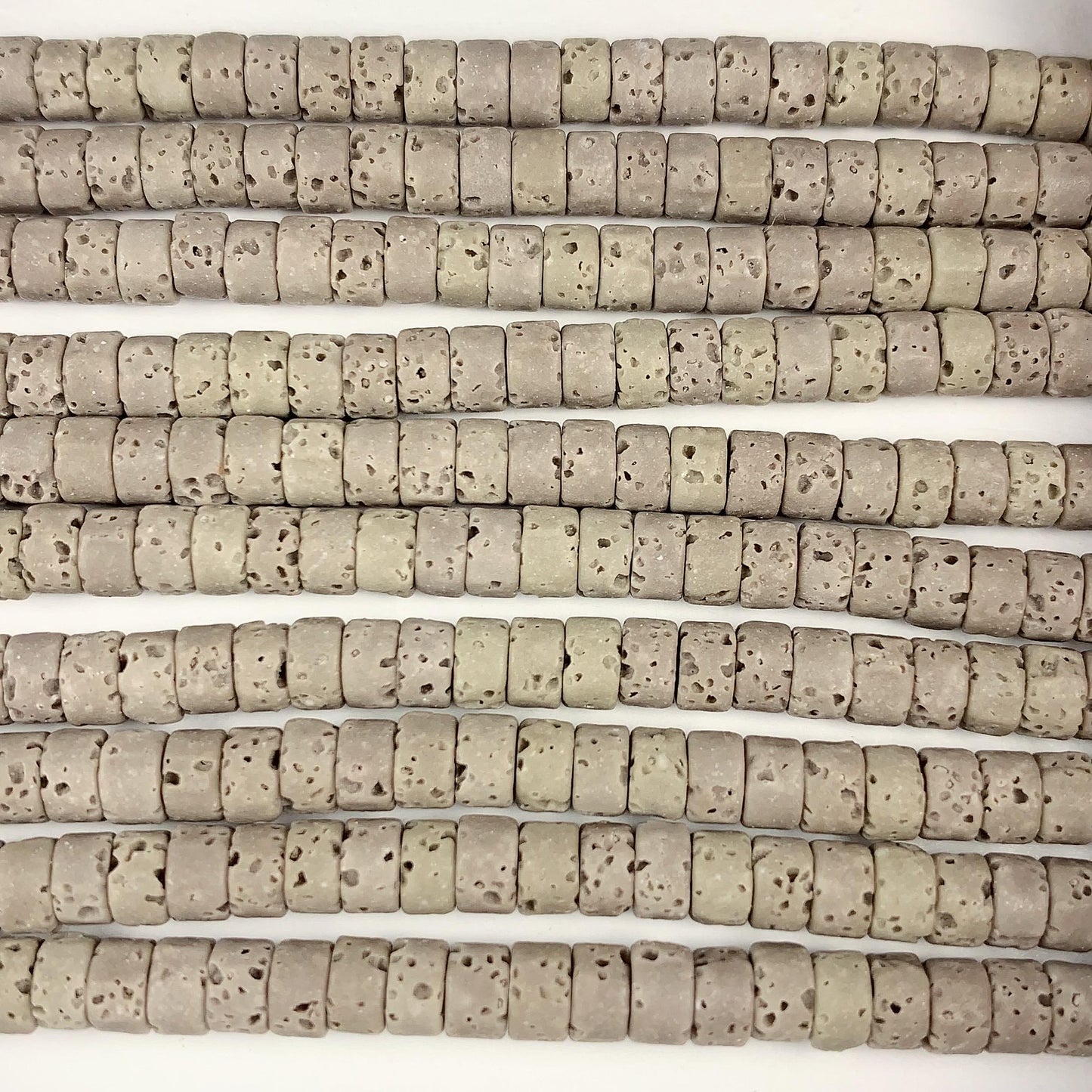 2x4mm Natural Gray Volcanic Rock Heishi Disc Beads Gemstone Strand 15"