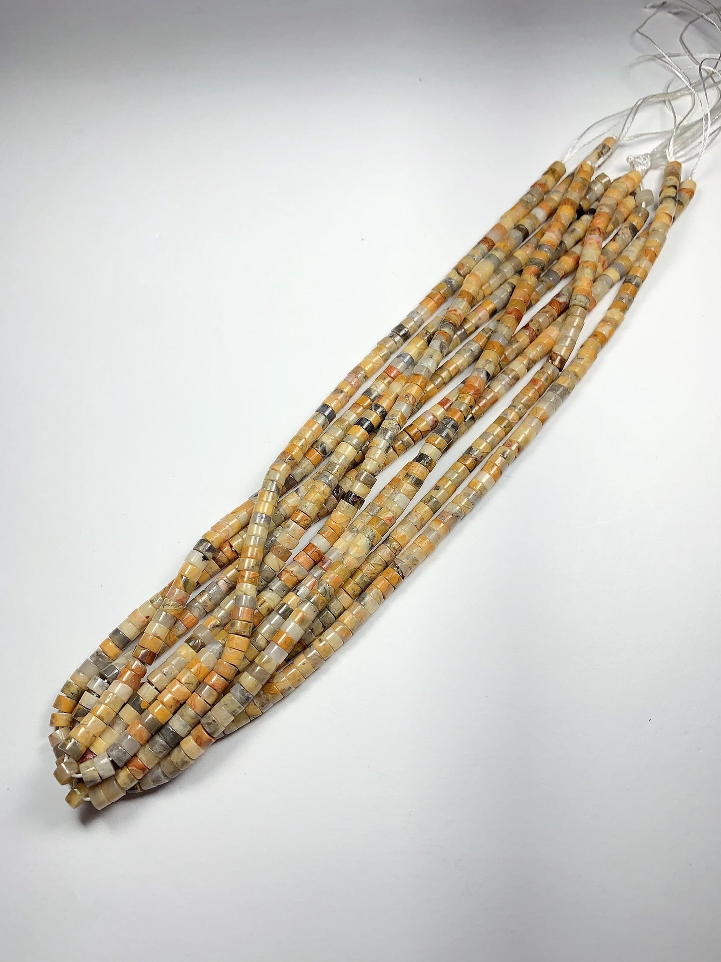 2x4mm AAA Natural Yellow Picture Jasper Heishi Disc Beads 15" Strand Green Blue Yellow