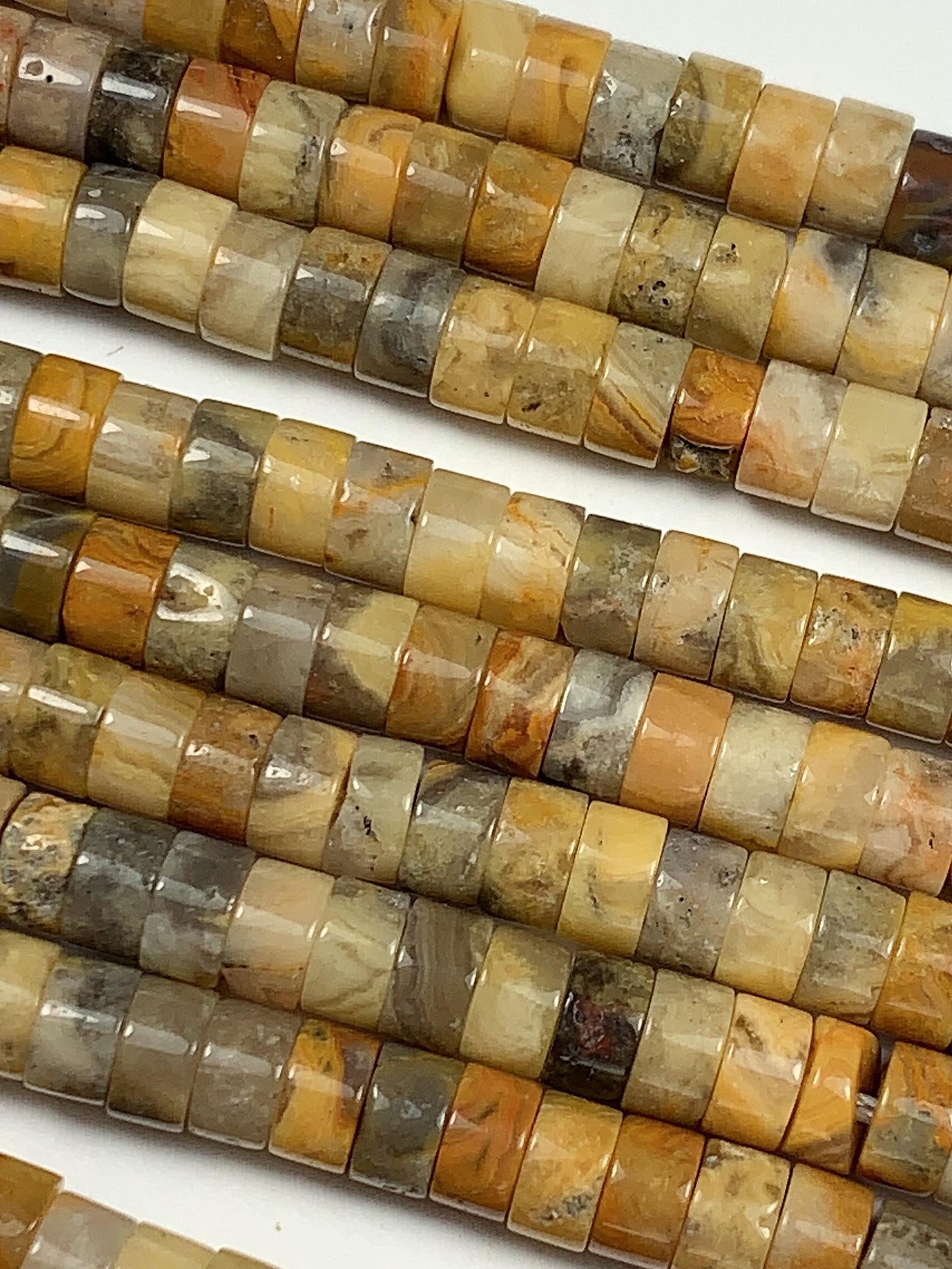 2x4mm AAA Natural Yellow Picture Jasper Heishi Disc Beads 15" Strand Green Blue Yellow