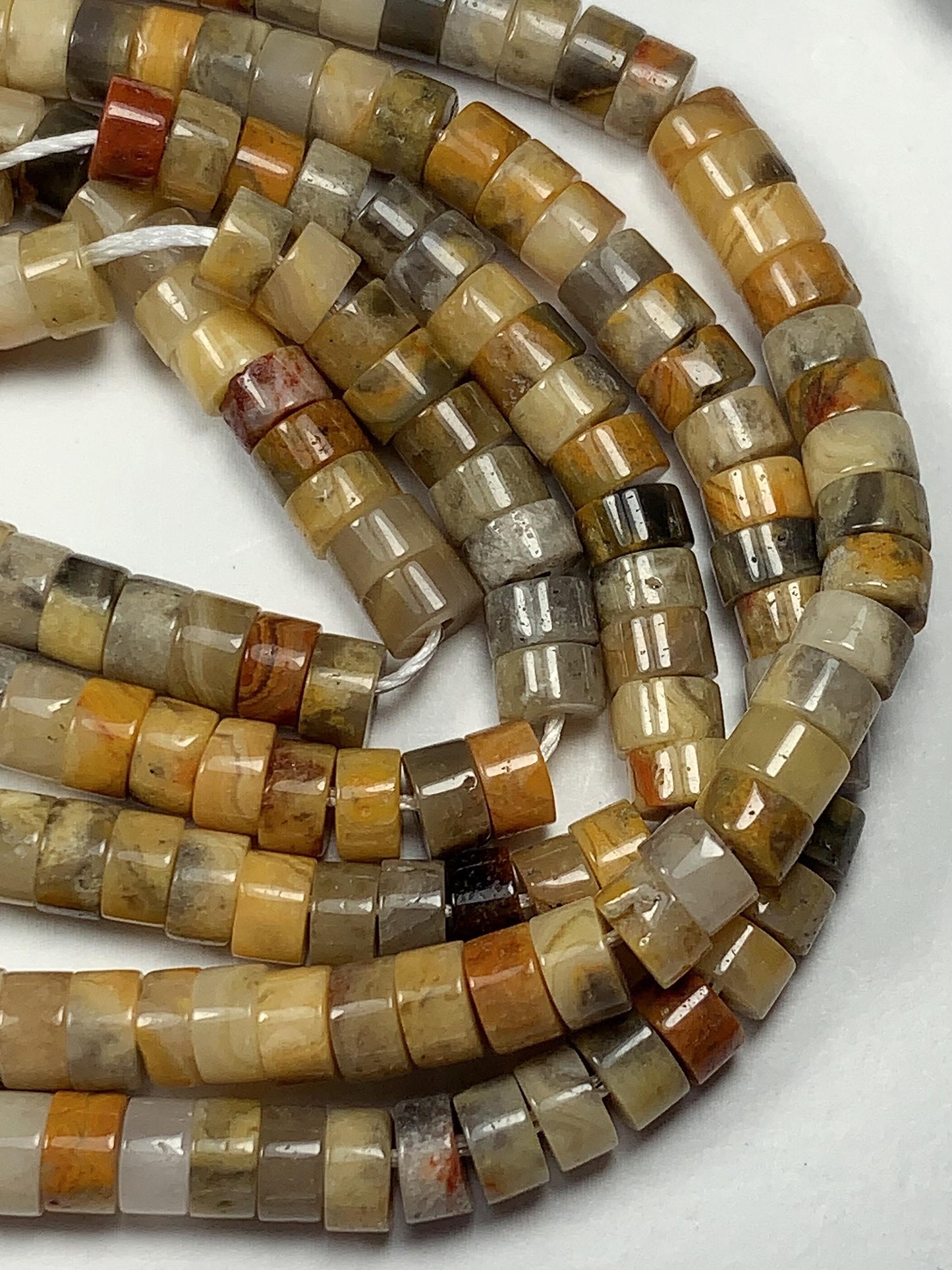 2x4mm AAA Natural Yellow Picture Jasper Heishi Disc Beads 15" Strand Green Blue Yellow