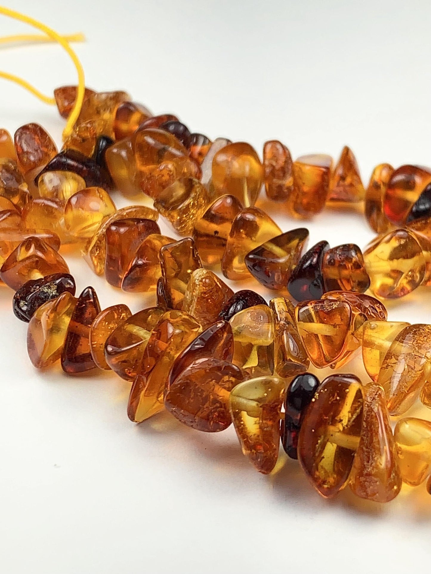 5-10mm Natural Deep Gold Honey Yellow Baltic Amber Chip Nugget Irregular Beads 15.5" Strand  DIY Jewelry