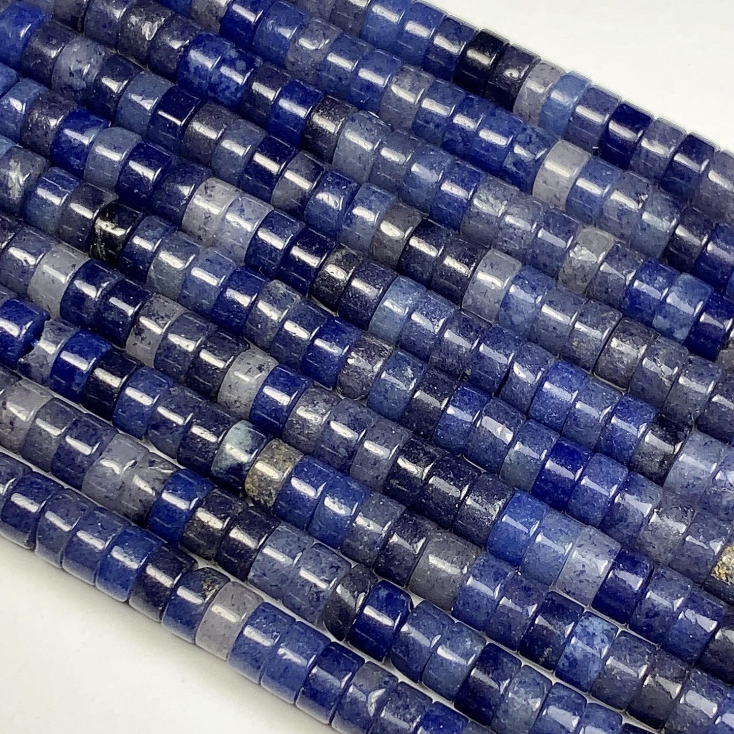 2x4mm Natural Blue Aventurine Heishi Disc Beads 15 Strand