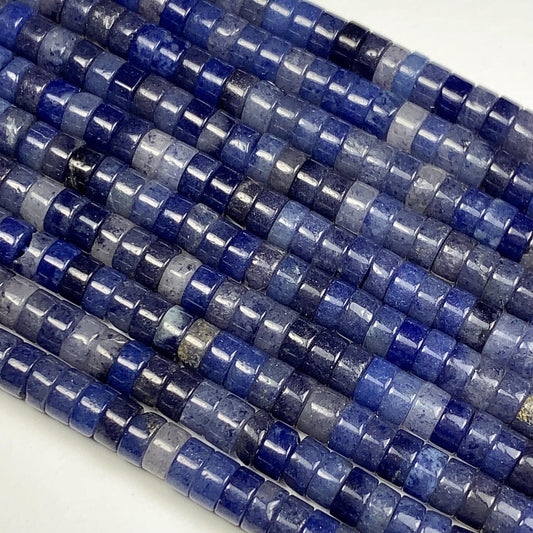 2x4mm Natural Blue Aventurine Heishi Disc Beads 15 Strand