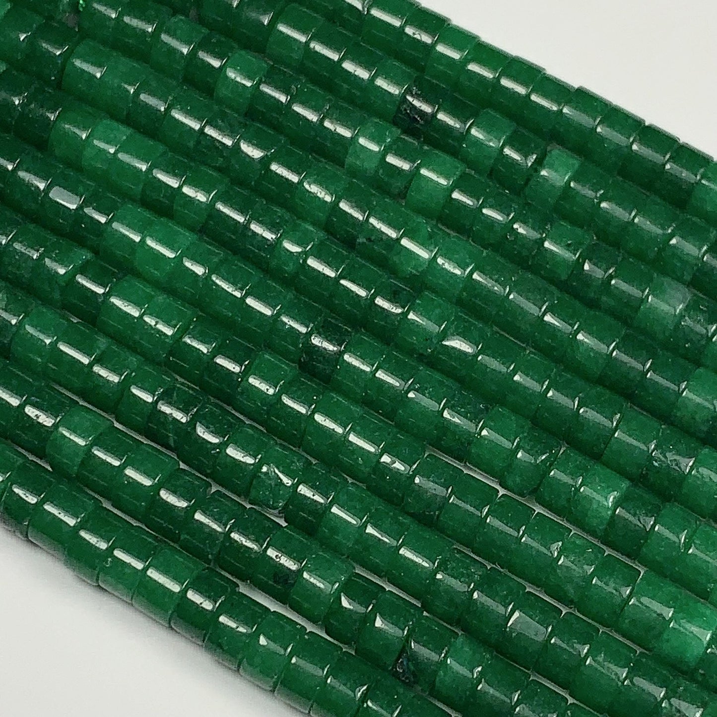 2x4mm Natural Geep Green Malaysia Jade Heishi Disc Beads 15 Strand