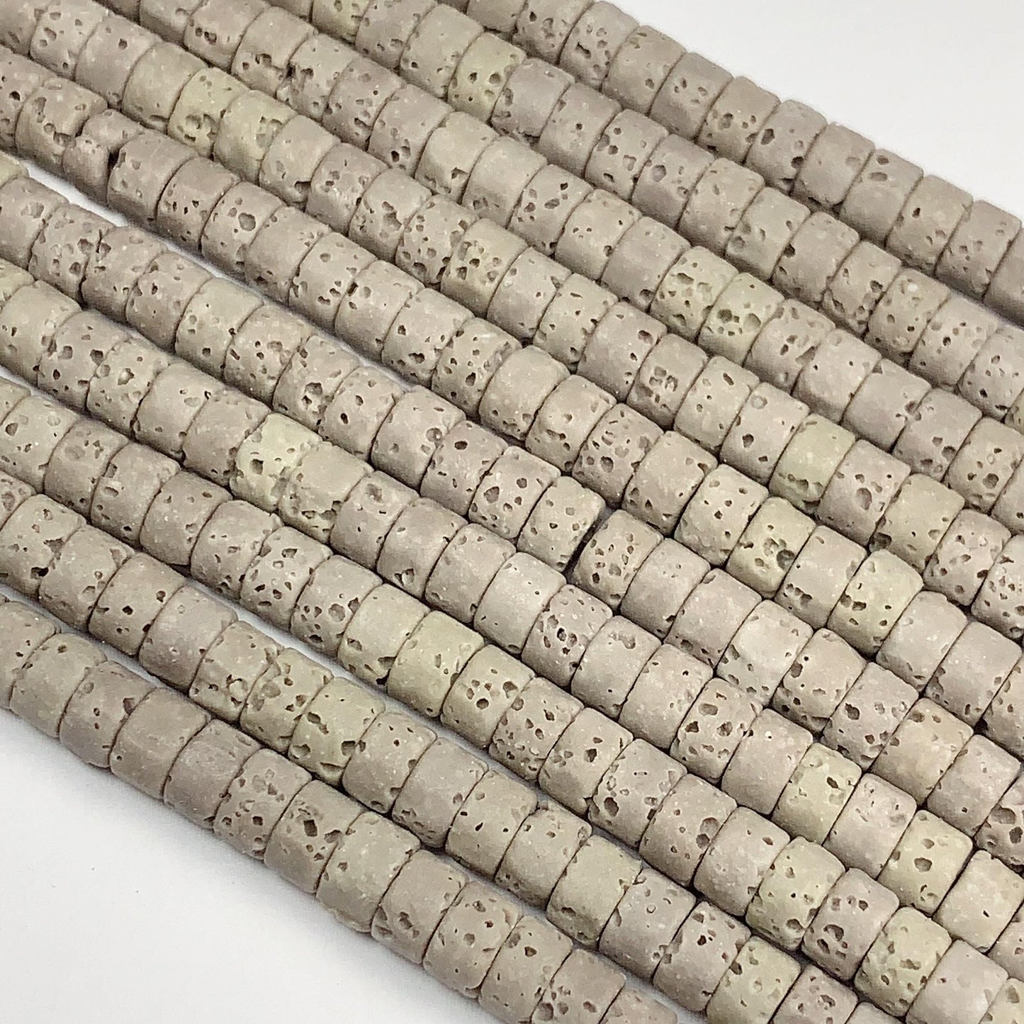2x4mm Natural Gray Volcanic Rock Heishi Disc Beads Gemstone Strand 15"