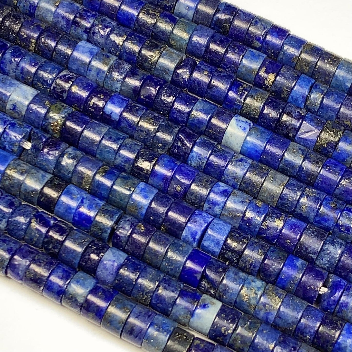 2x4mm Natural Blue Lapis Lazuli Heishi Disc Beads 15 Strand
