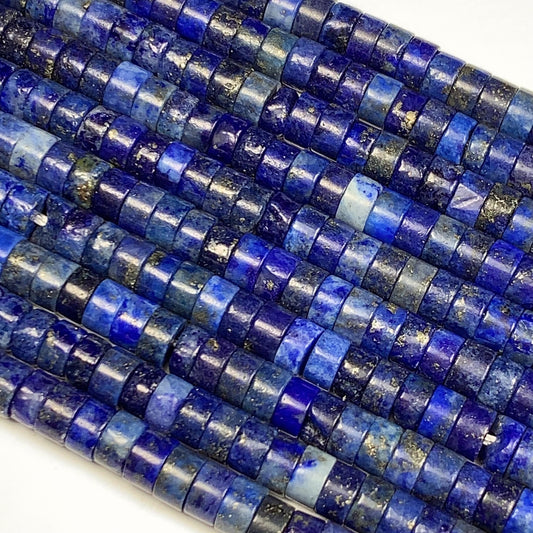 2x4mm Natural Blue Lapis Lazuli Heishi Disc Beads 15 Strand