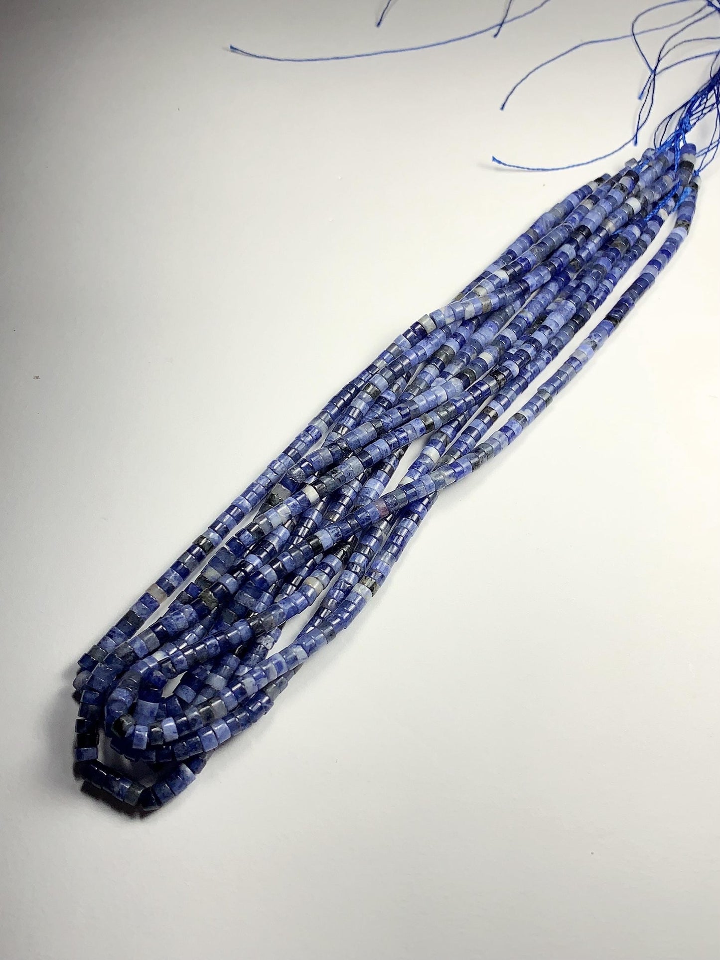 2x4mm Natural Blue Sodalite Heishi Disc Beads 15 Strand