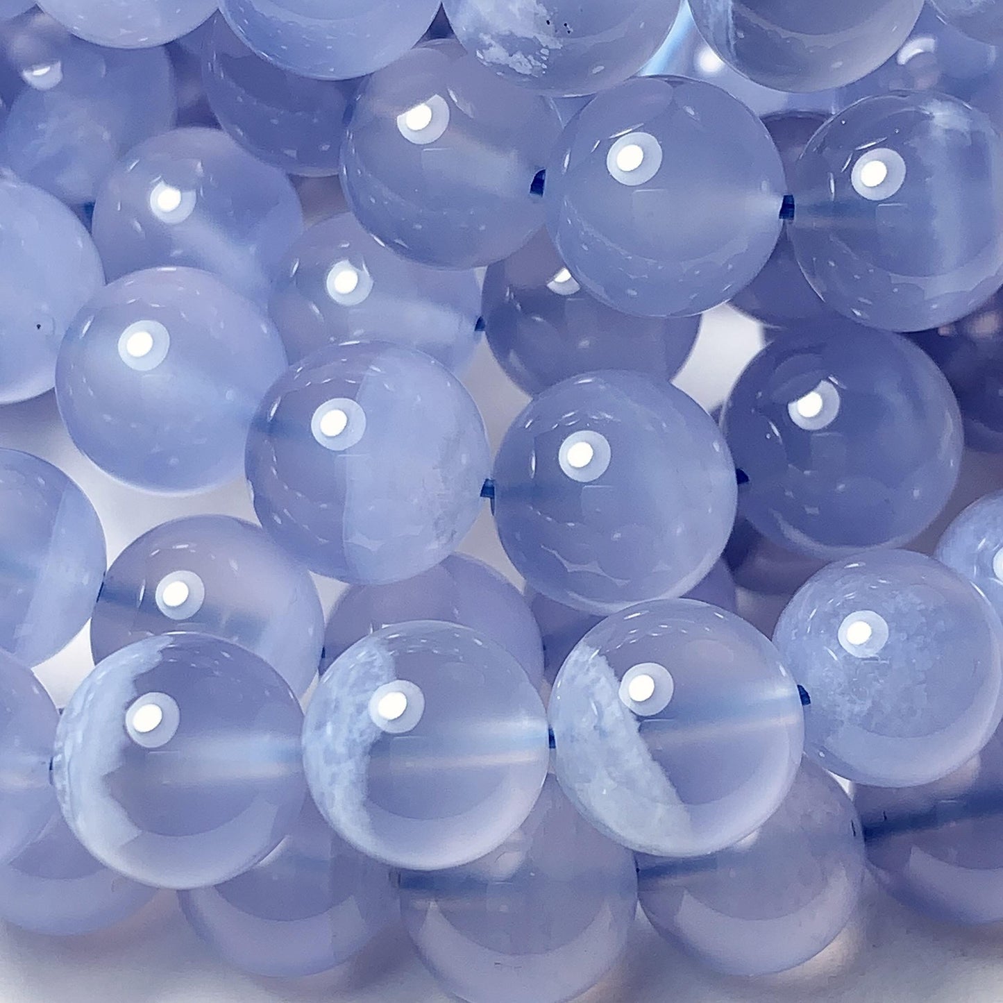 AAA Super High Quality Natural Translucent Blue Lace Strip Agate Smooth Round Beads Gemstone Strand 15.5" 7mm 8mm 9mm