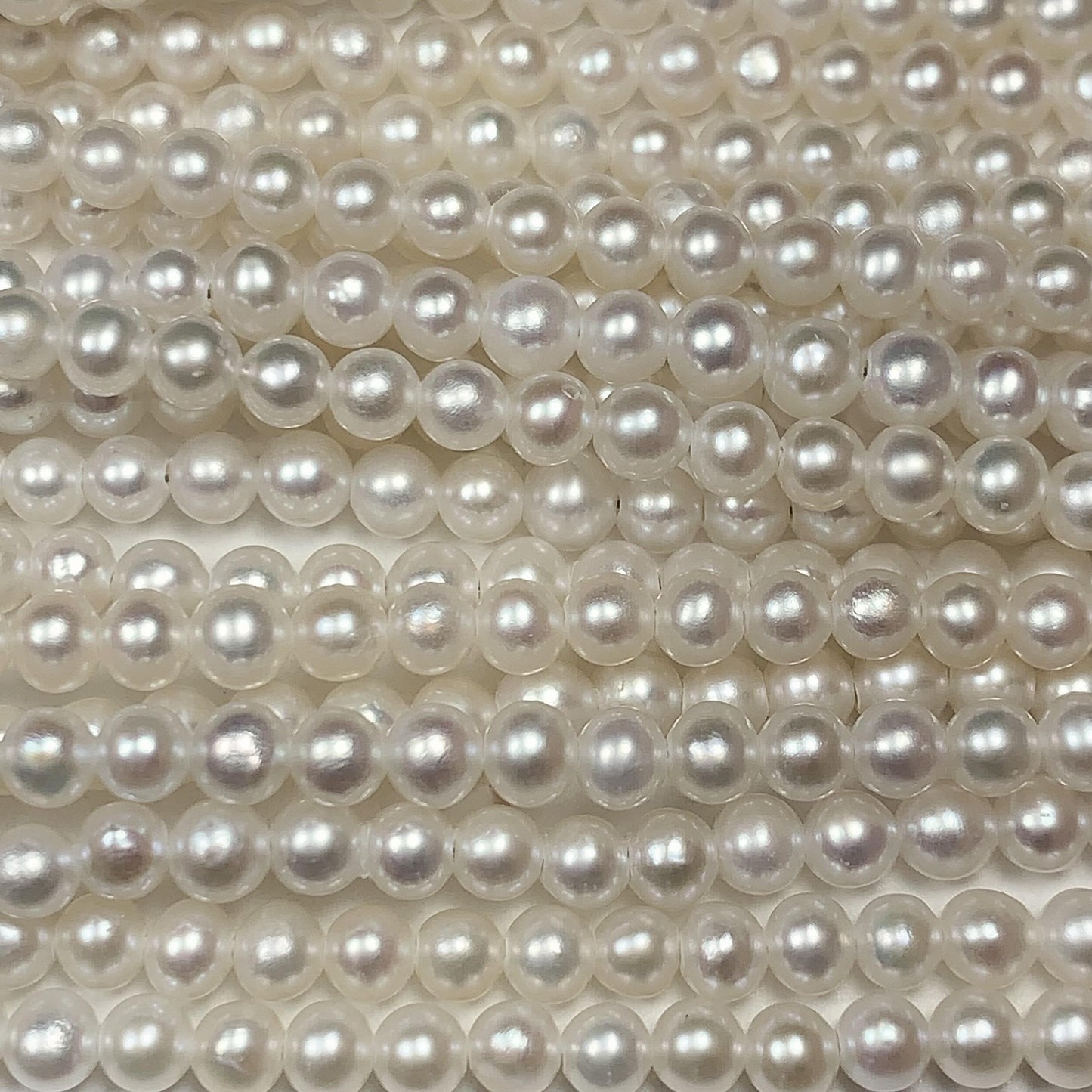 3mm Genuine White Pearl Beads: Near Round Strand for Jewelry Making