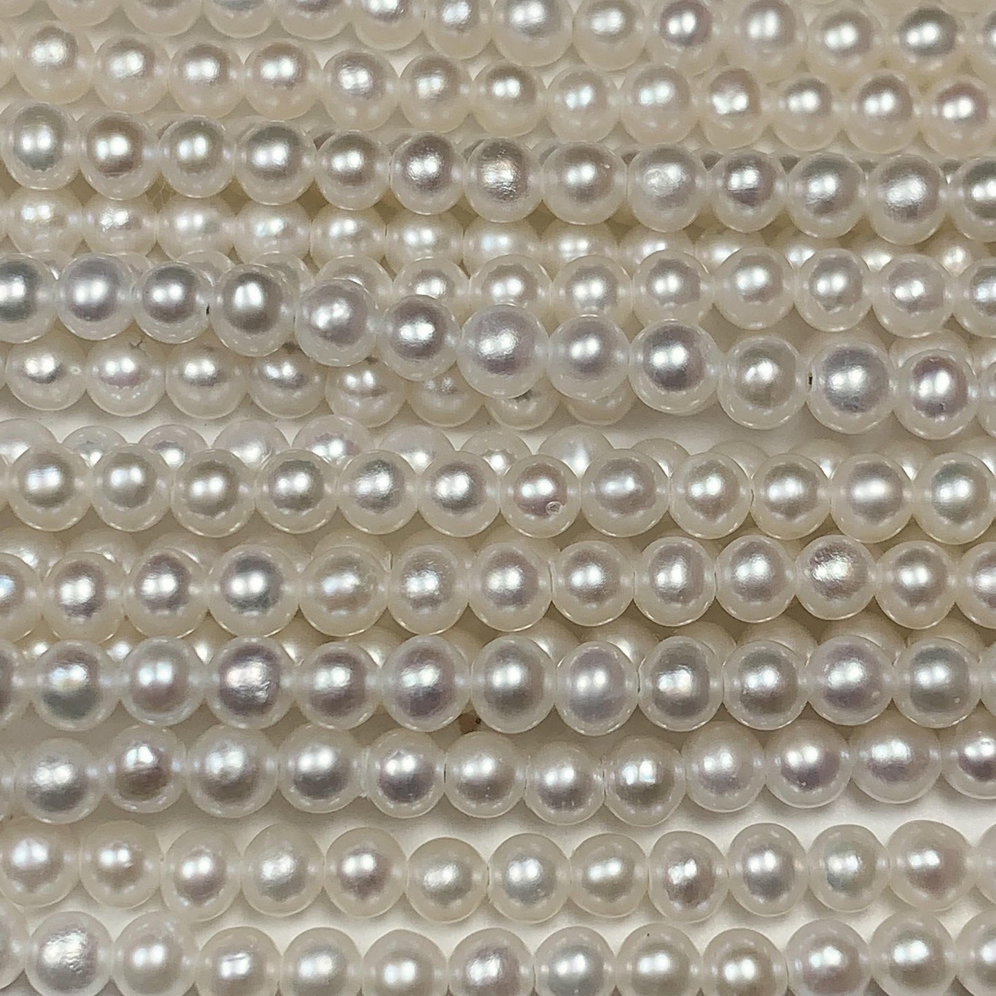 3mm Genuine White Pearl Beads: Near Round Strand for Jewelry Making