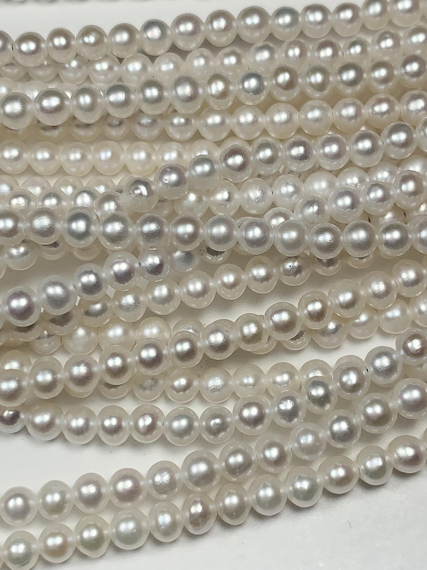 3mm Genuine White Pearl Beads: Near Round Strand for Jewelry Making