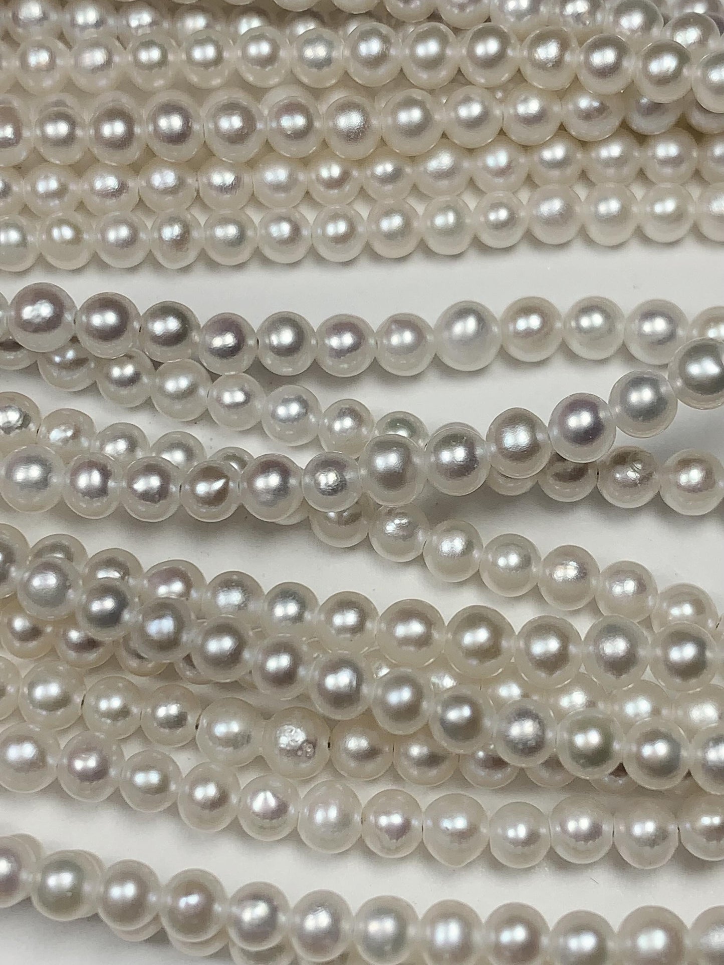 3mm Genuine White Pearl Beads: Near Round Strand for Jewelry Making