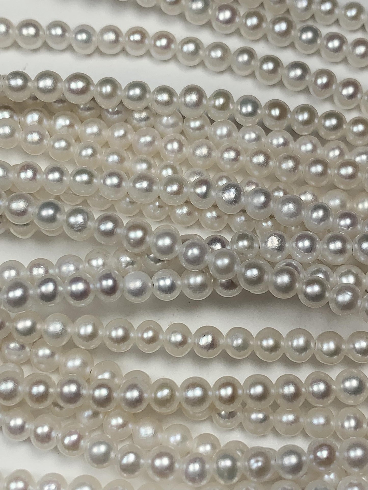 3mm Genuine White Pearl Beads: Near Round Strand for Jewelry Making