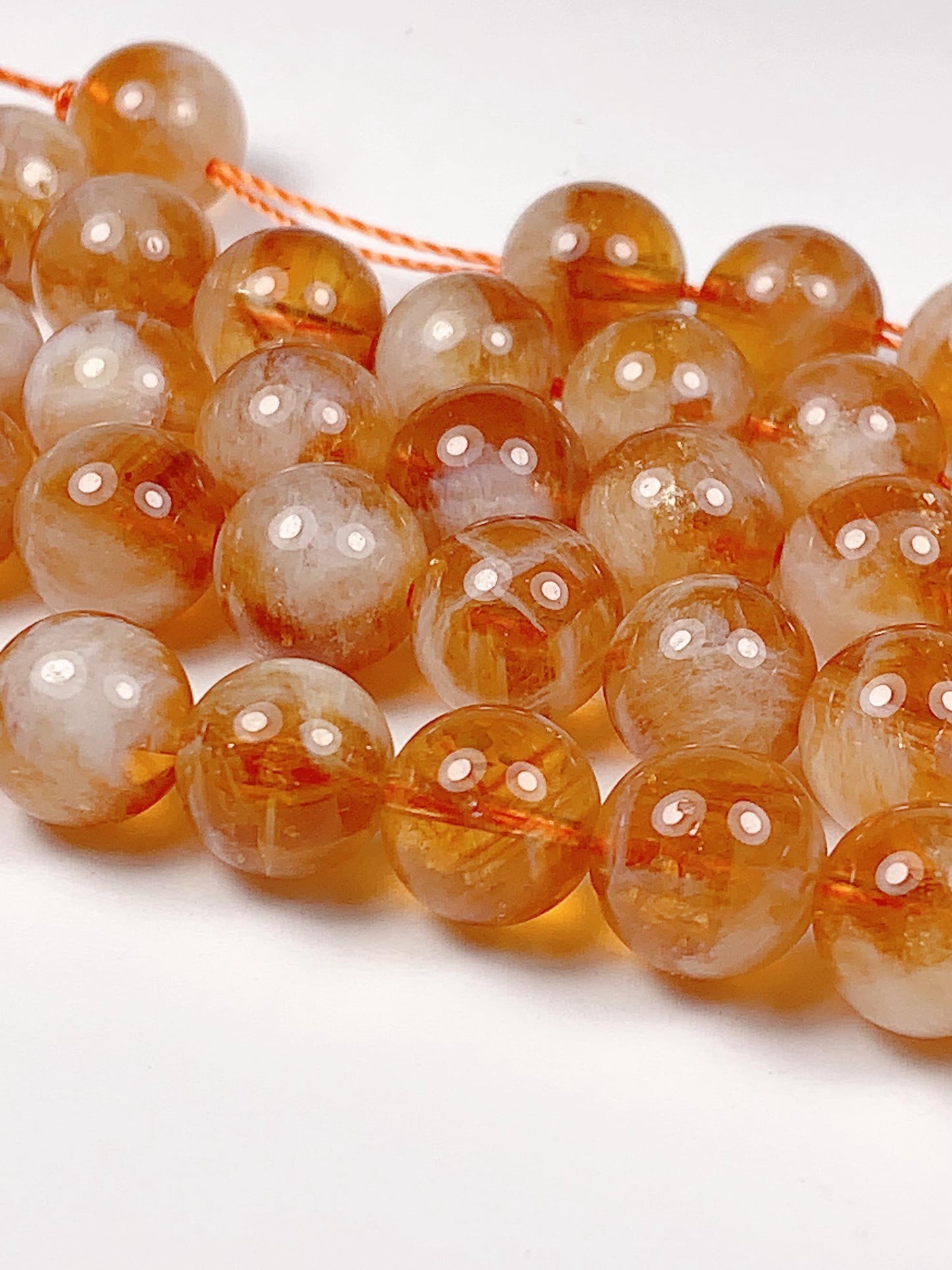High Quality Natural Deep Yellow Golden Citrine Smooth Round Beads 15.5“ Strand Genuine Gemstone