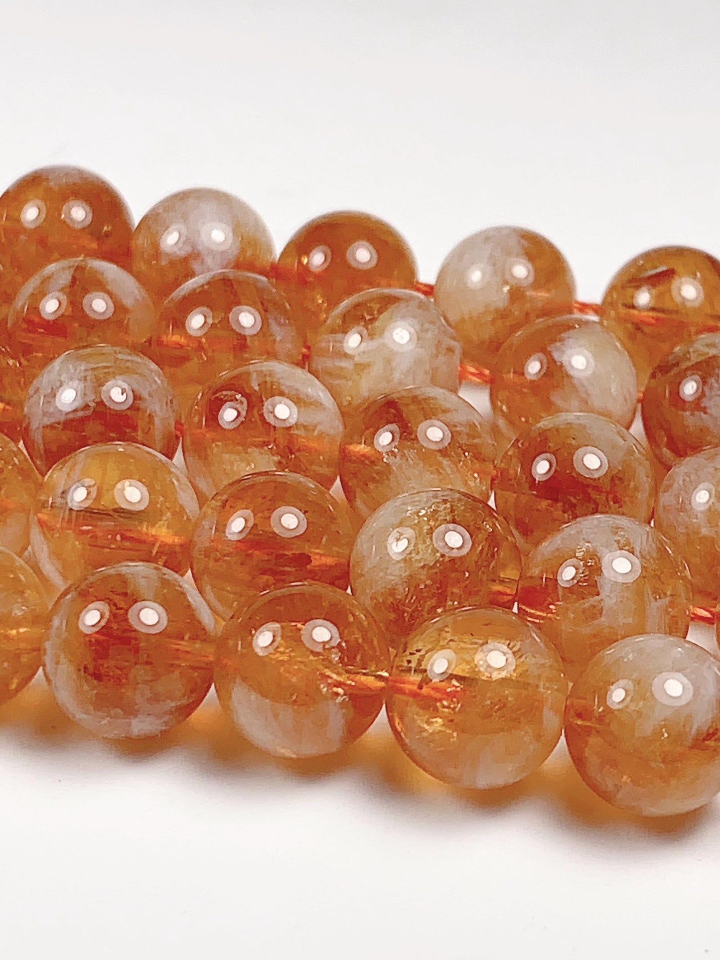 High Quality Natural Deep Yellow Golden Citrine Smooth Round Beads 15.5“ Strand Genuine Gemstone