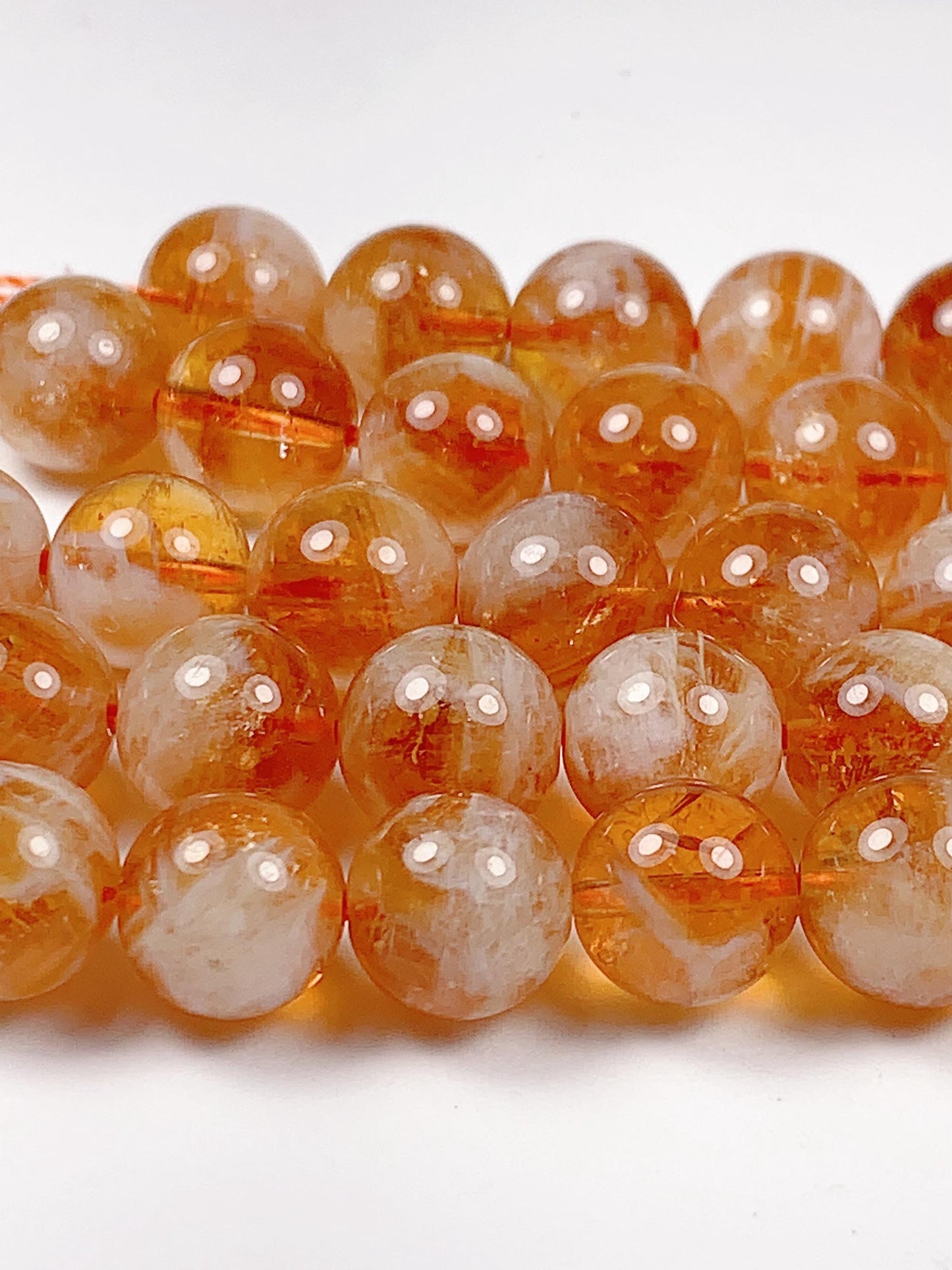 High Quality Natural Deep Yellow Golden Citrine Smooth Round Beads 15.5“ Strand Genuine Gemstone