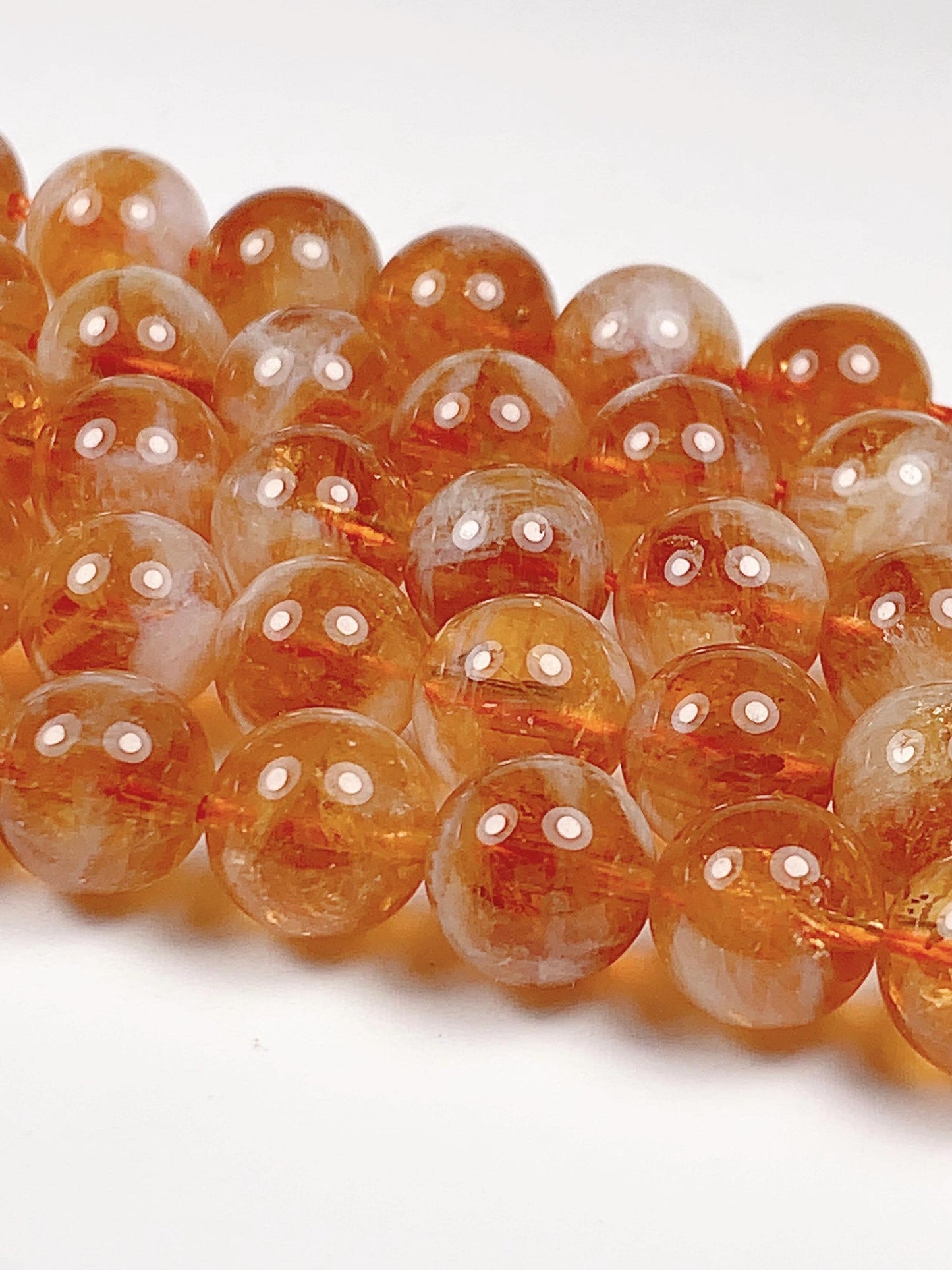 High Quality Natural Deep Yellow Golden Citrine Smooth Round Beads 15.5“ Strand Genuine Gemstone