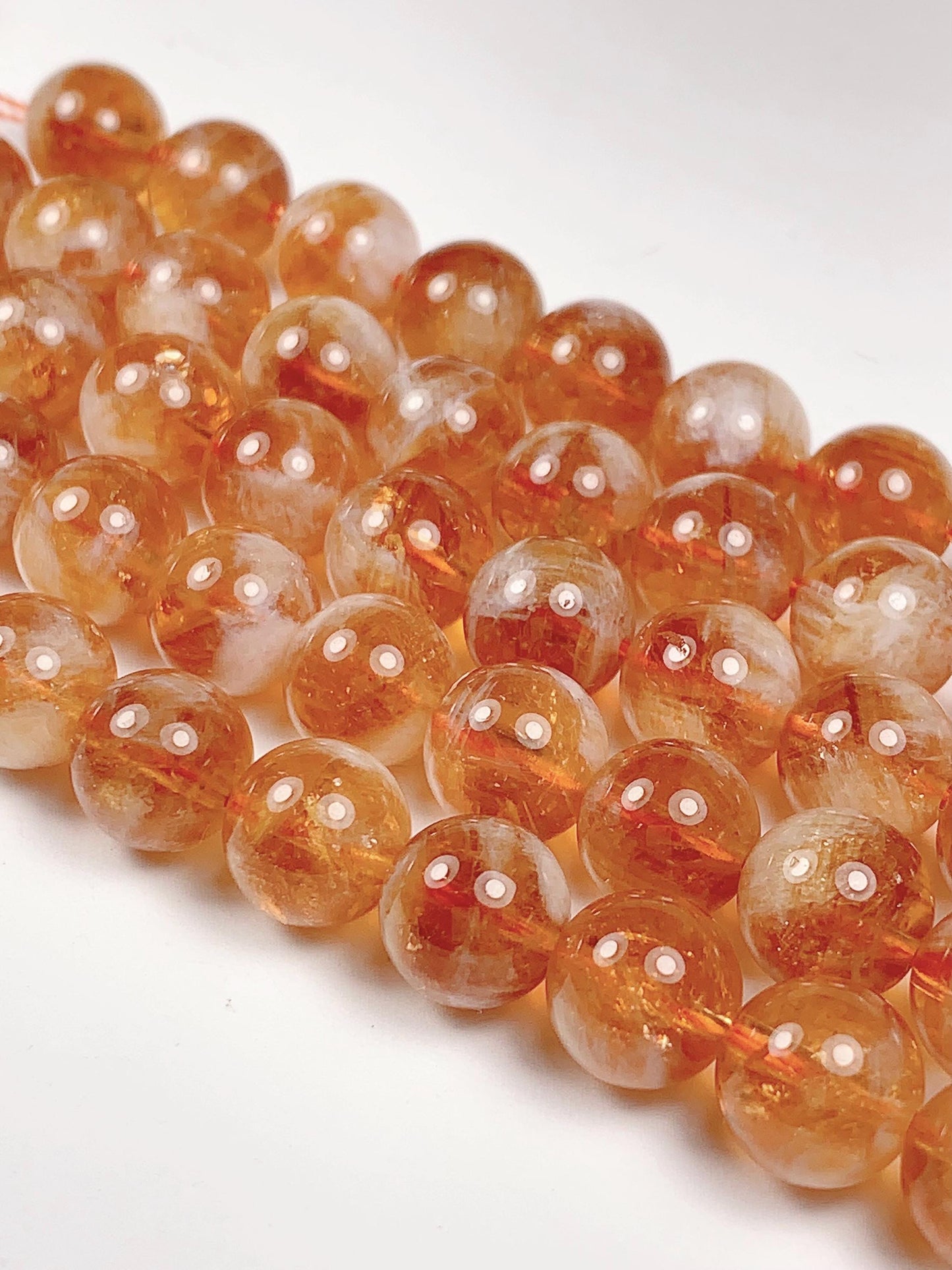 High Quality Natural Deep Yellow Golden Citrine Smooth Round Beads 15.5“ Strand Genuine Gemstone