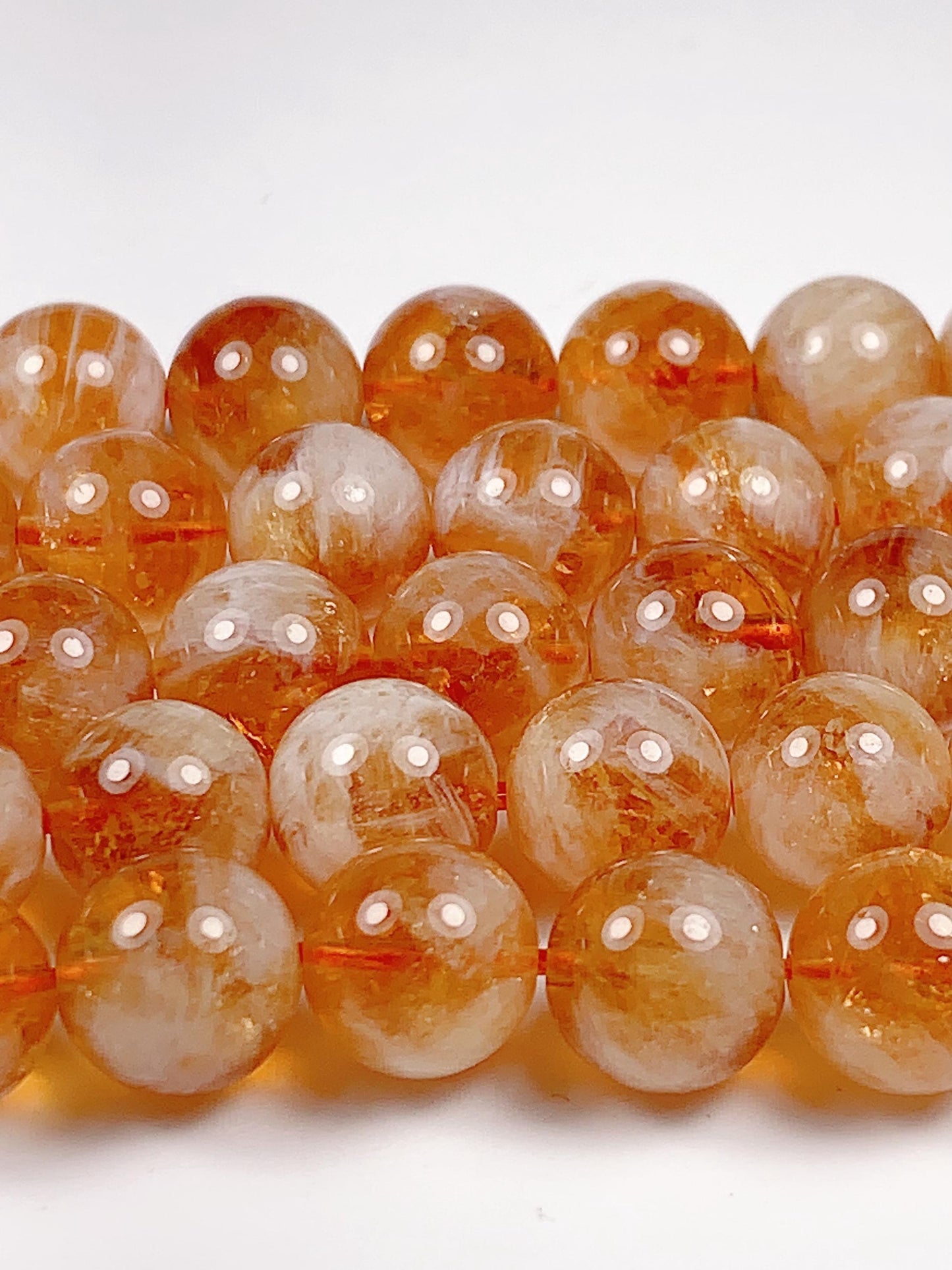 High Quality Natural Deep Yellow Golden Citrine Smooth Round Beads 15.5“ Strand Genuine Gemstone