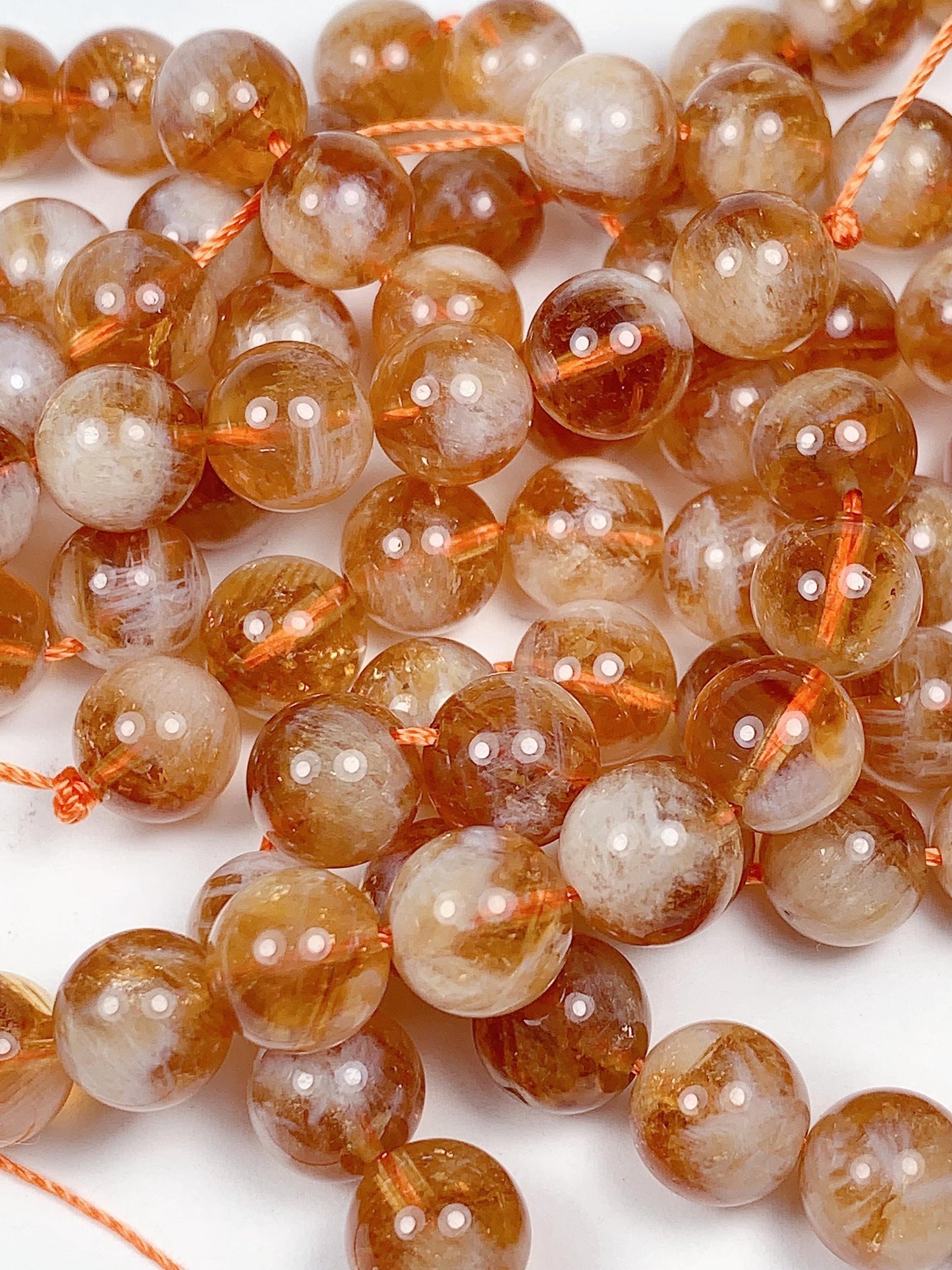 High Quality Natural Deep Yellow Golden Citrine Smooth Round Beads 15.5“ Strand Genuine Gemstone