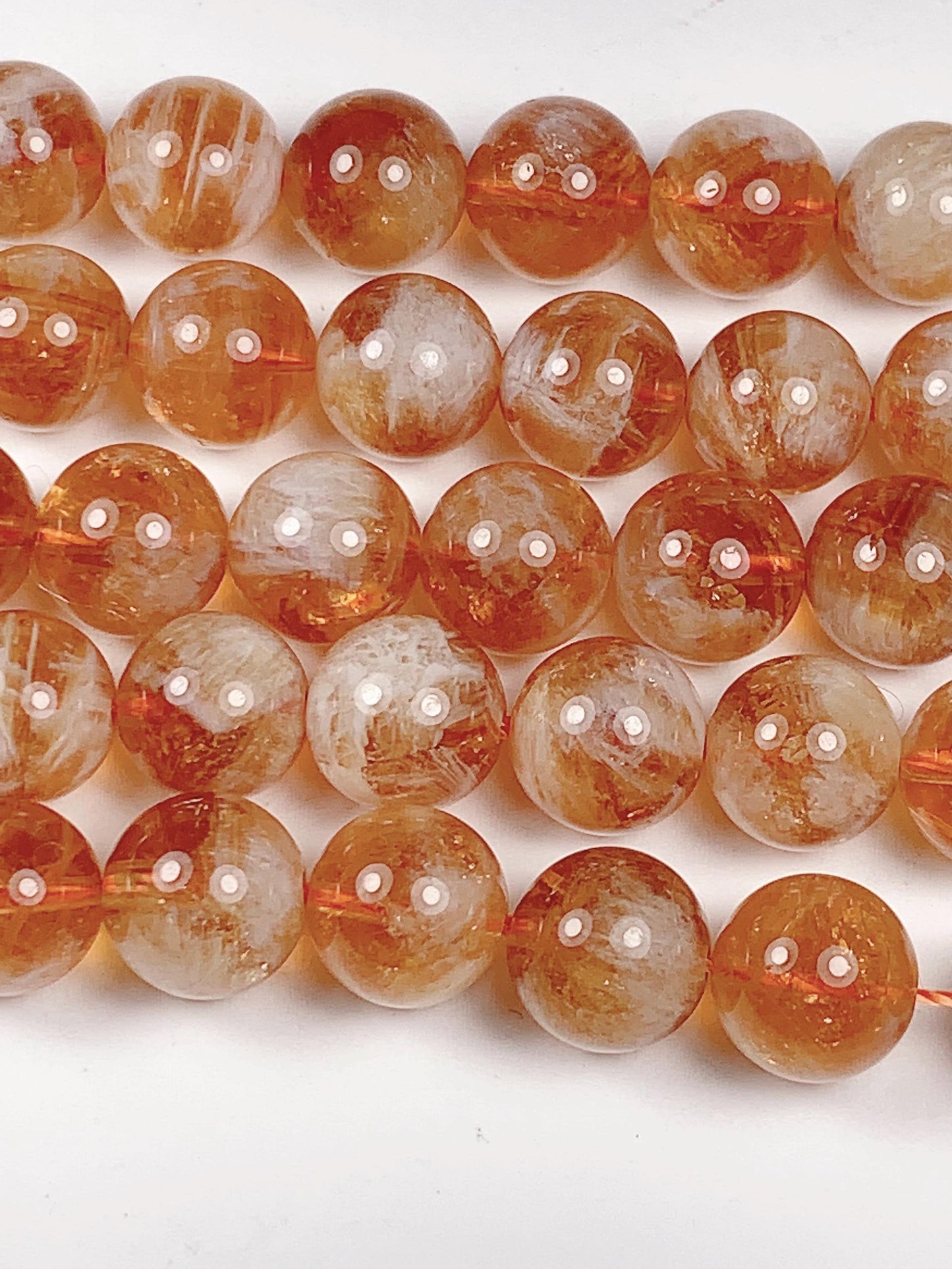 High Quality Natural Deep Yellow Golden Citrine Smooth Round Beads 15.5“ Strand Genuine Gemstone