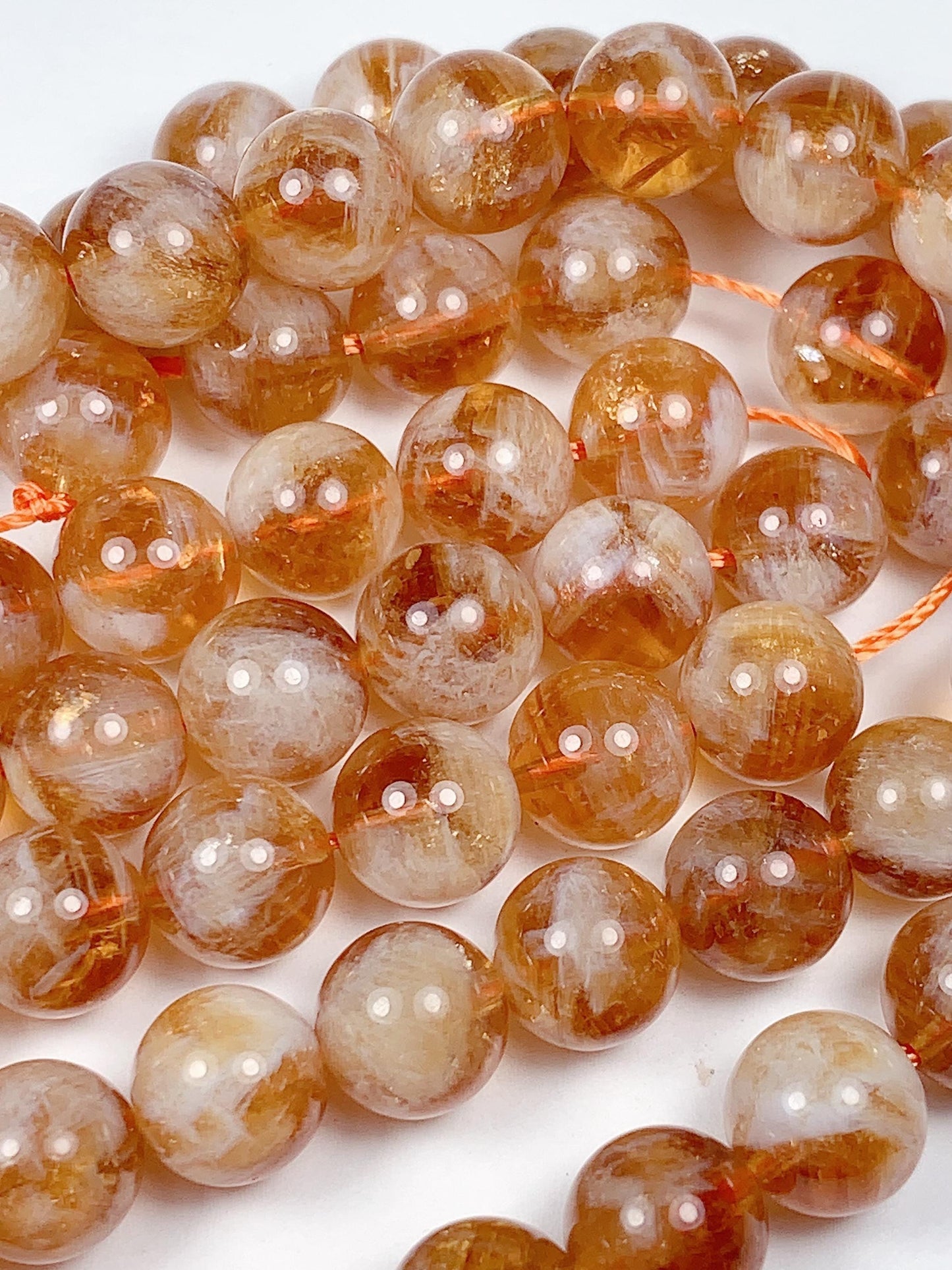 High Quality Natural Deep Yellow Golden Citrine Smooth Round Beads 15.5“ Strand Genuine Gemstone