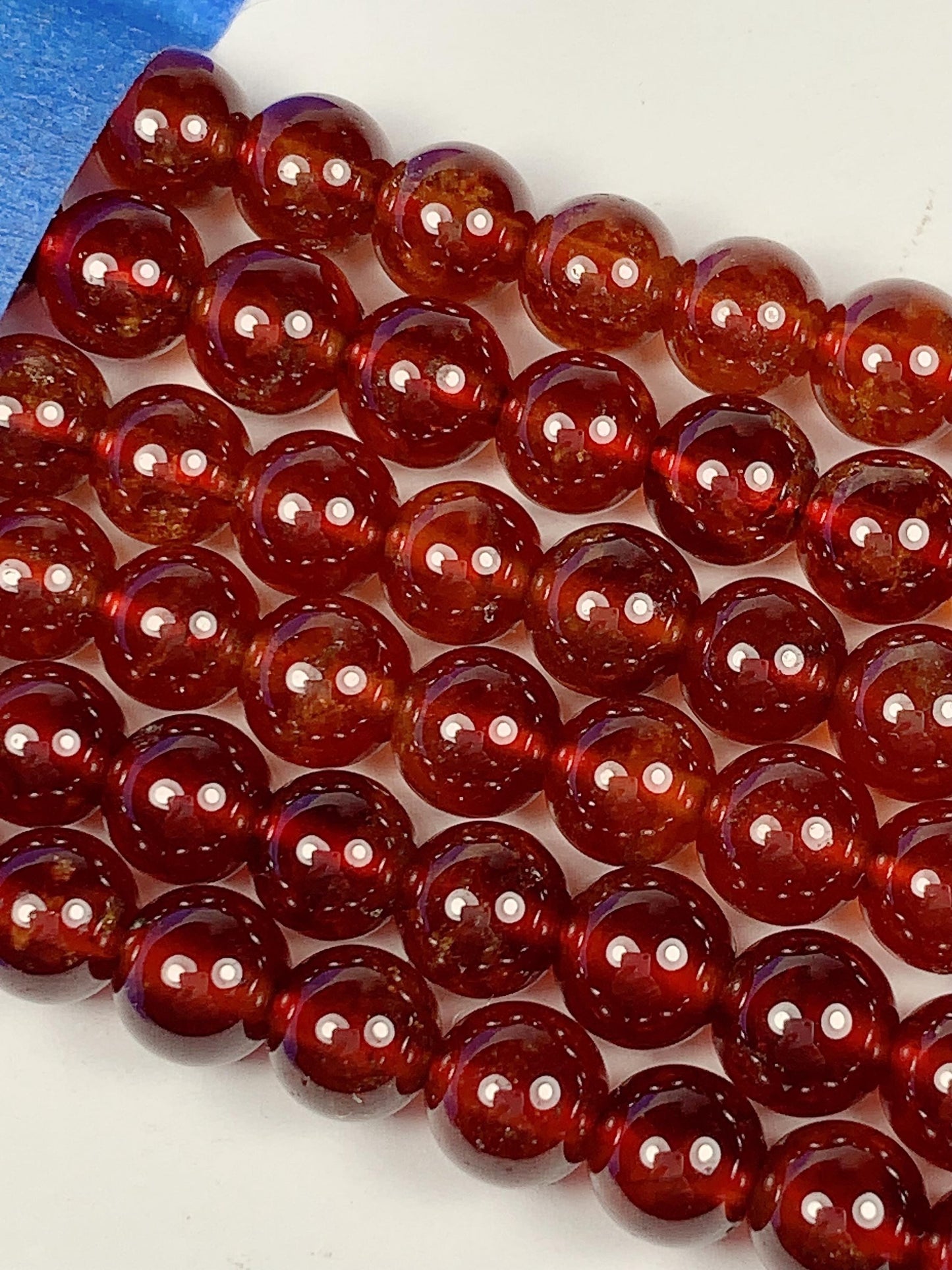 AAA Natural Transparent Orange Hessonite Garnet Smooth Round Beads 15.5" Strand Gemstone Genuine very high quality 6mm