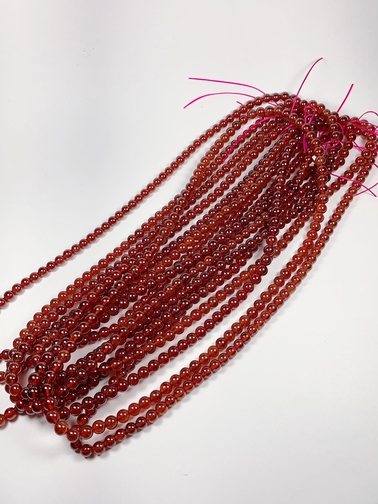 AAA Natural Transparent Orange Hessonite Garnet Smooth Round Beads 15.5" Strand Gemstone Genuine very high quality 6mm