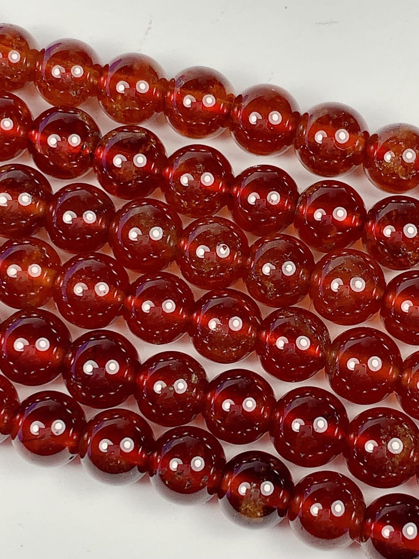 AAA Natural Transparent Orange Hessonite Garnet Smooth Round Beads 15.5" Strand Gemstone Genuine very high quality 6mm