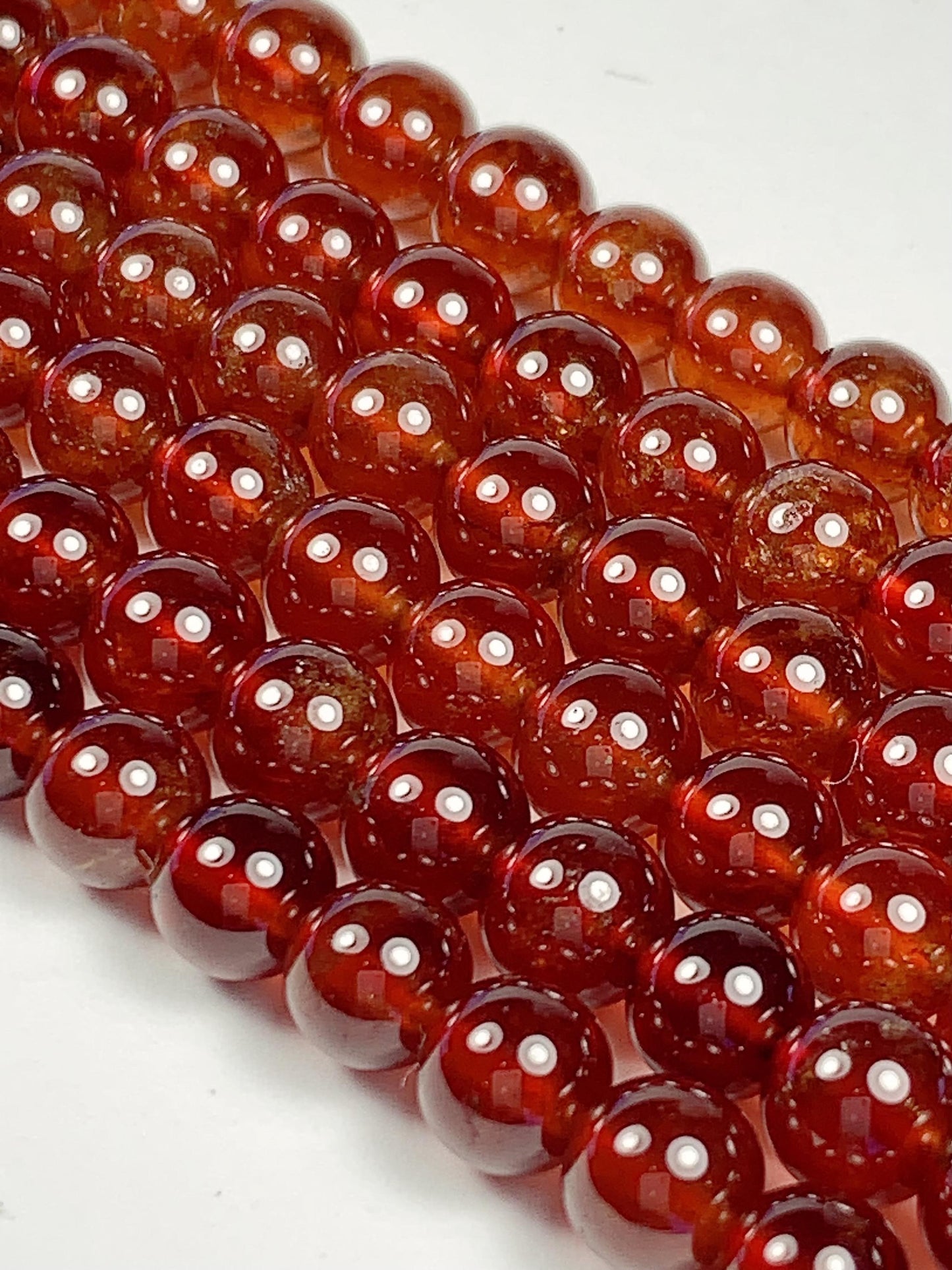 AAA Natural Transparent Orange Hessonite Garnet Smooth Round Beads 15.5" Strand Gemstone Genuine very high quality 6mm
