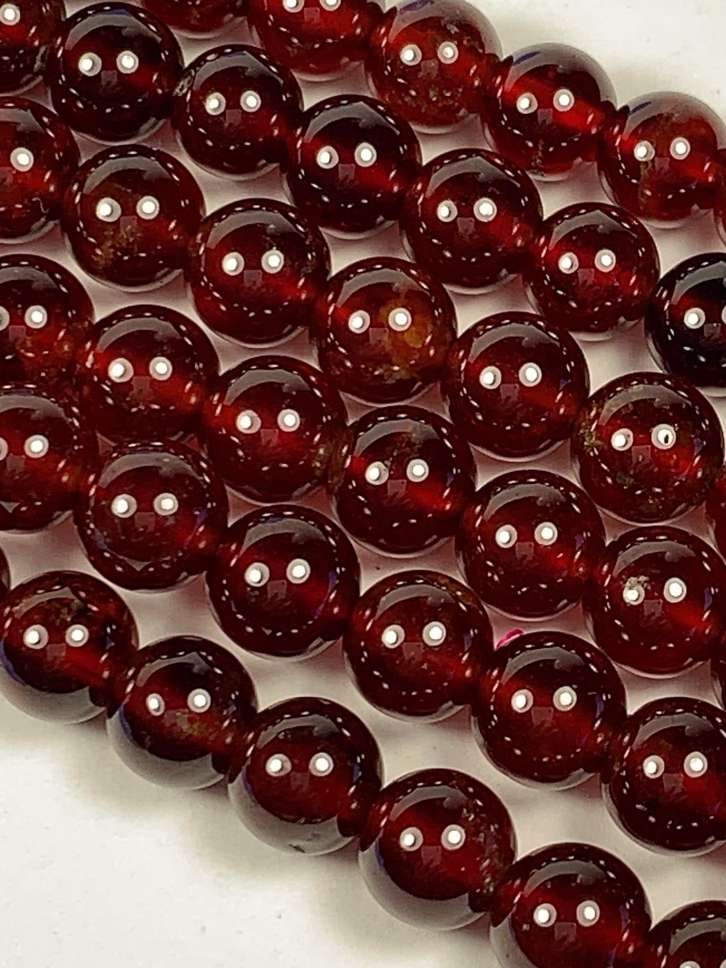 AAA Natural Translucent Deep Orange Red  Hessonite Garnet Smooth Round Beads 15.5" Strand Gemstone Genuine very high quality 6mm