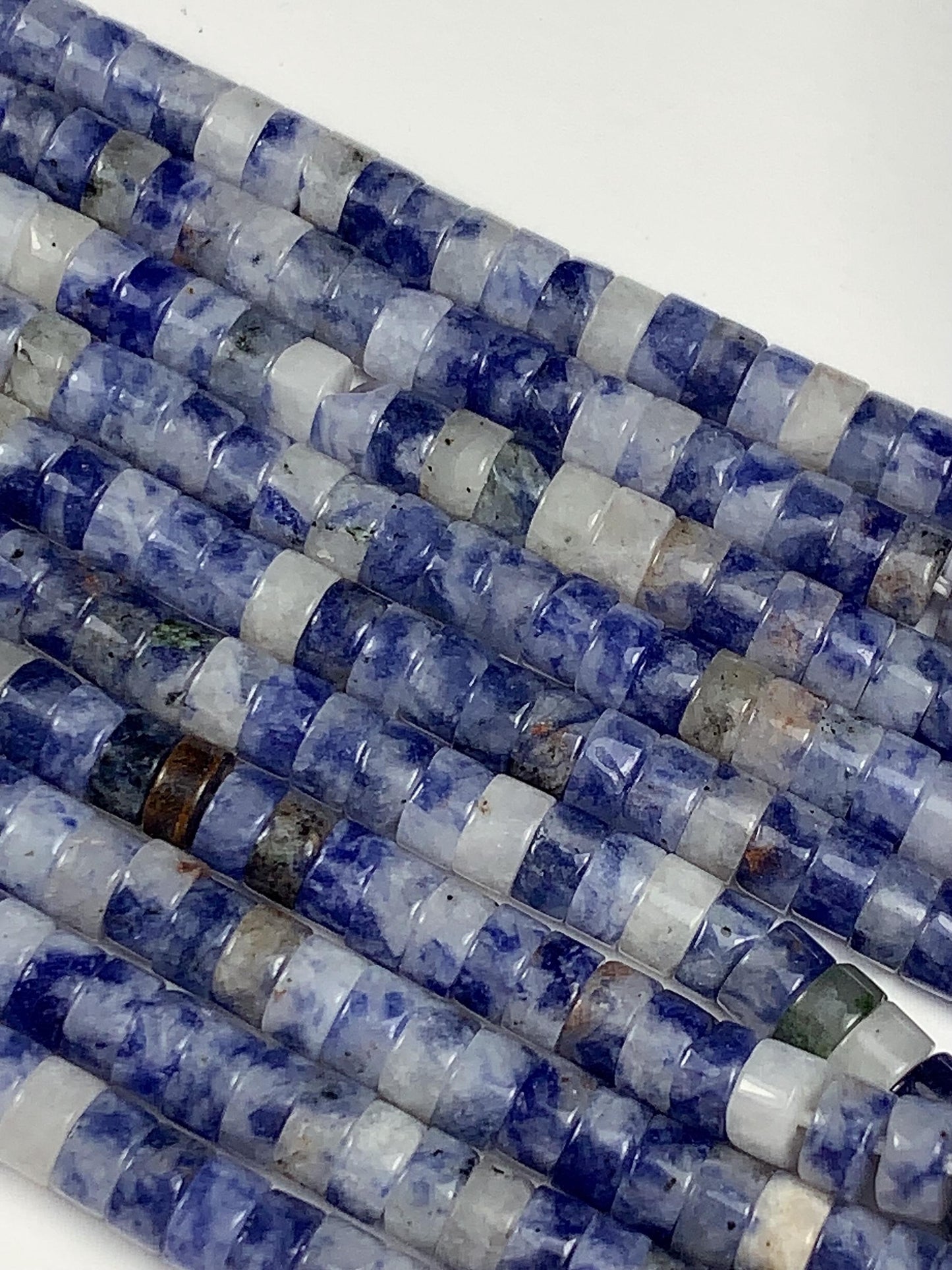 2x4mm Natural Blue Spot Jasper Heishi Disc Beads 15 Strand