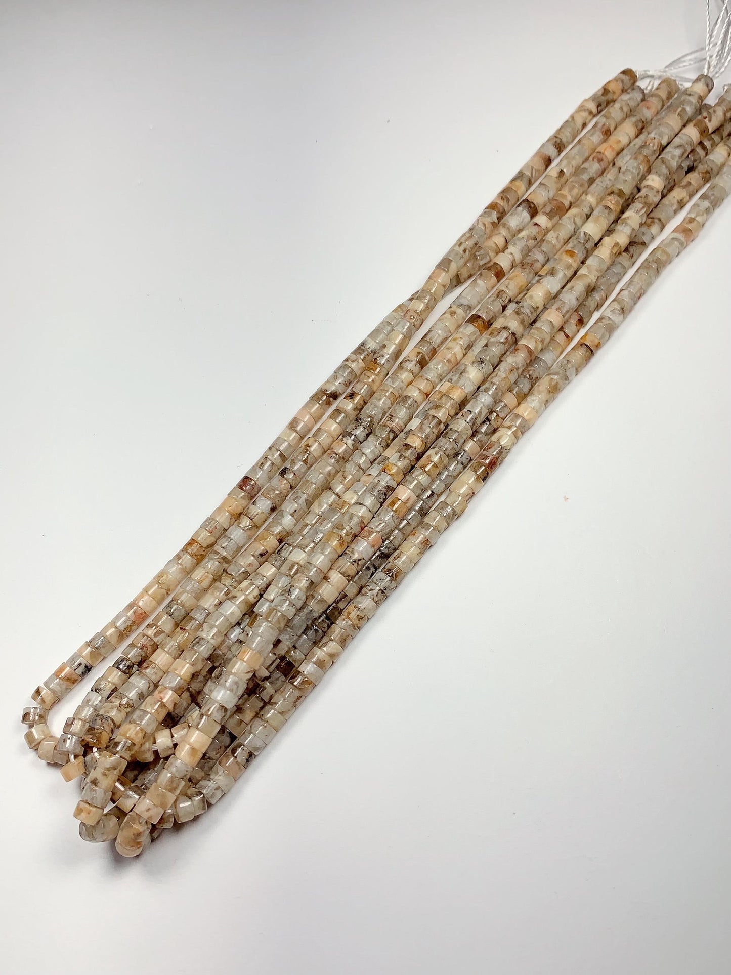 2x4mm Natural Brown Labradorite Heishi Disc Beads 15" Strand