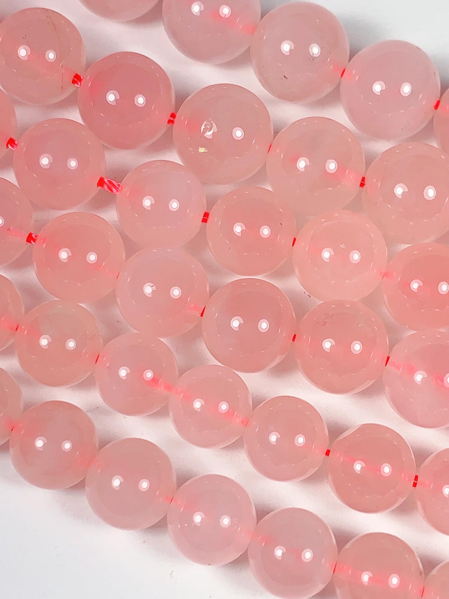 AAA Natural Madagascar Soft Translucent Peach Baby Pink Rose Quartz Smooth Round Beads 15.5 strand  Gemstone