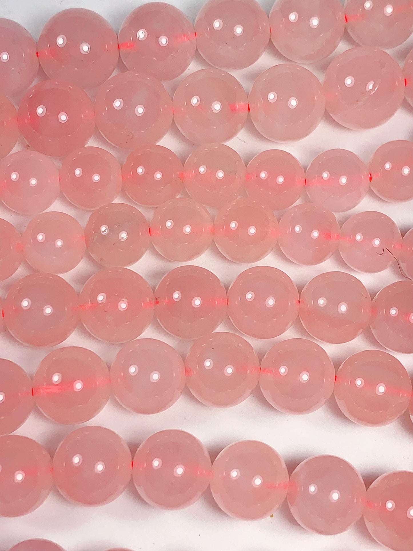 AAA Natural Madagascar Soft Translucent Peach Baby Pink Rose Quartz Smooth Round Beads 15.5 strand  Gemstone