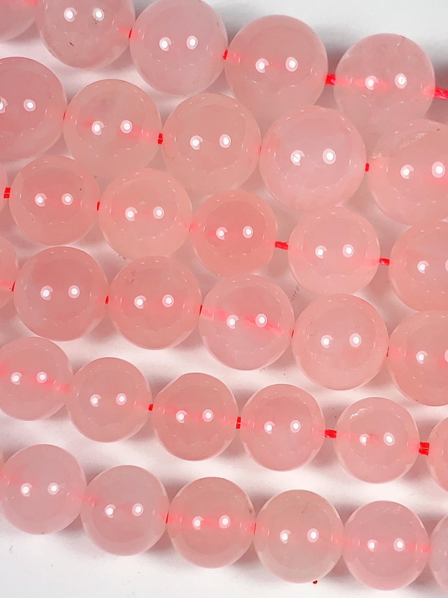 AAA Natural Madagascar Soft Translucent Peach Baby Pink Rose Quartz Smooth Round Beads 15.5 strand  Gemstone